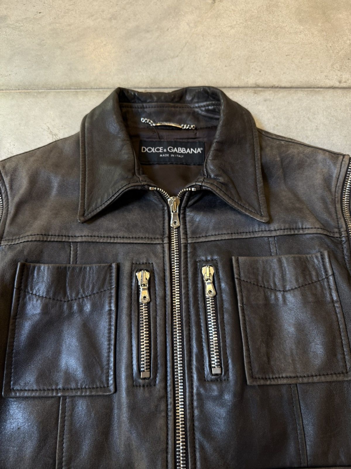 Dolce & Gabbana Archive Dolce & Gabbana Convertible Multi-Zip Leather Jacket Size US M / EU 48-50 / 2 - 4 Thumbnail