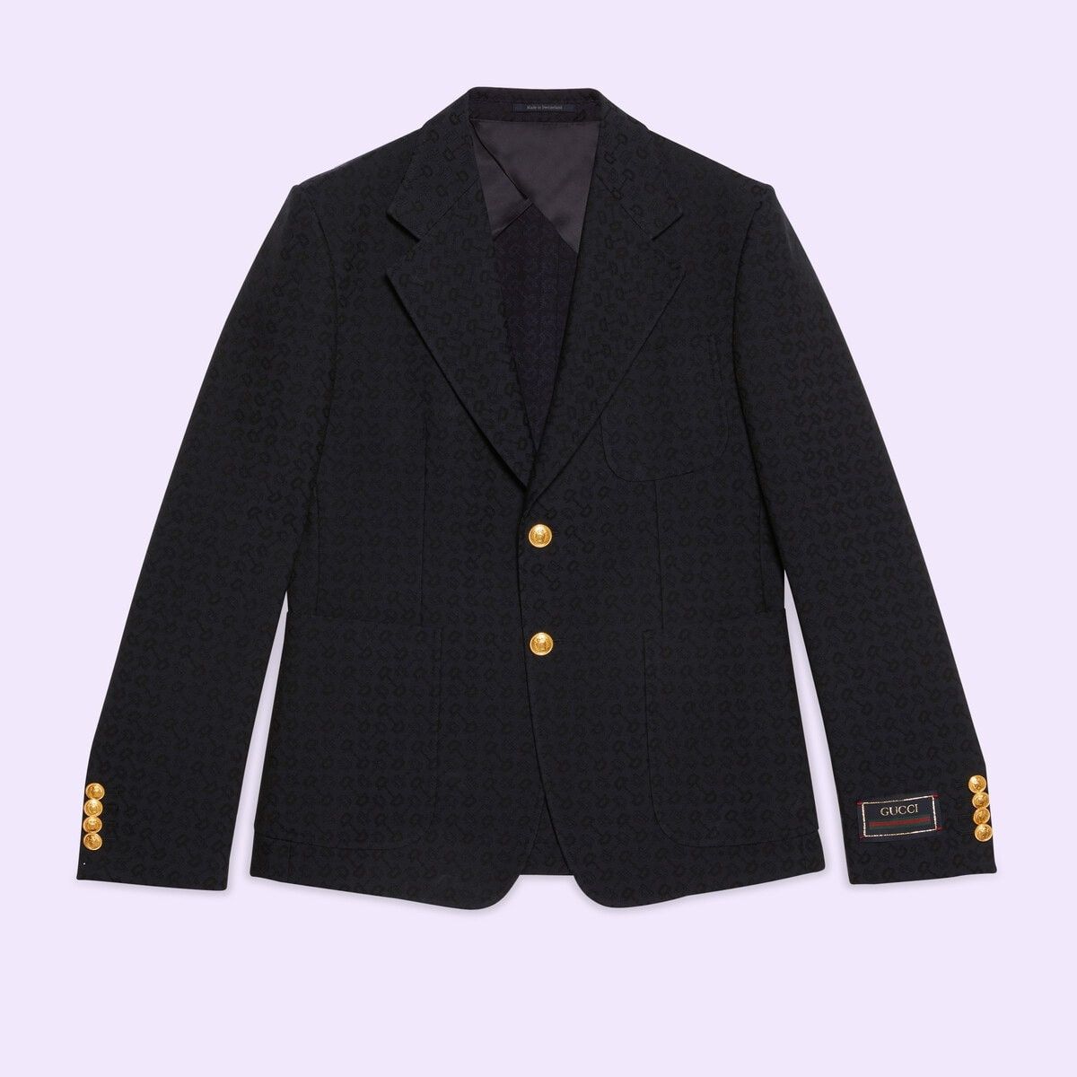 Gucci o1mt1gz0725 Horsebit Cotton Wool Formal Jacket in Dark Blue Size US L / EU 52-54 / 3 - 1 Thumbnail