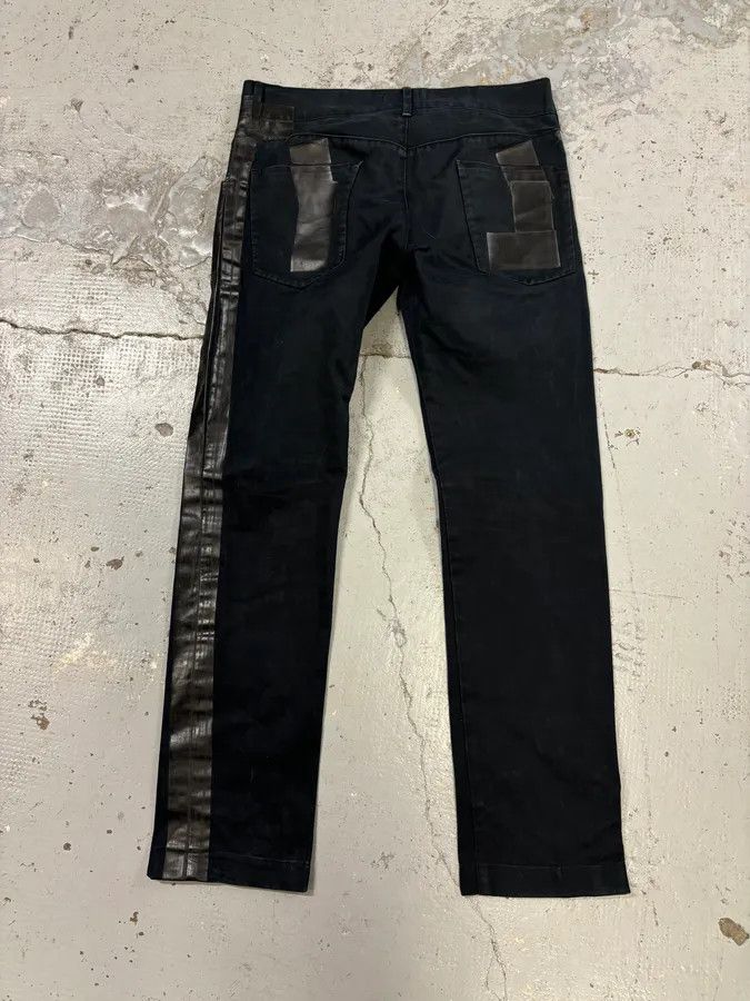 Dolce & Gabbana 2010s Dolce & Gabbana Black Glossy Leather Trim Slim Jeans Size US 32 / EU 48 - 6 Thumbnail