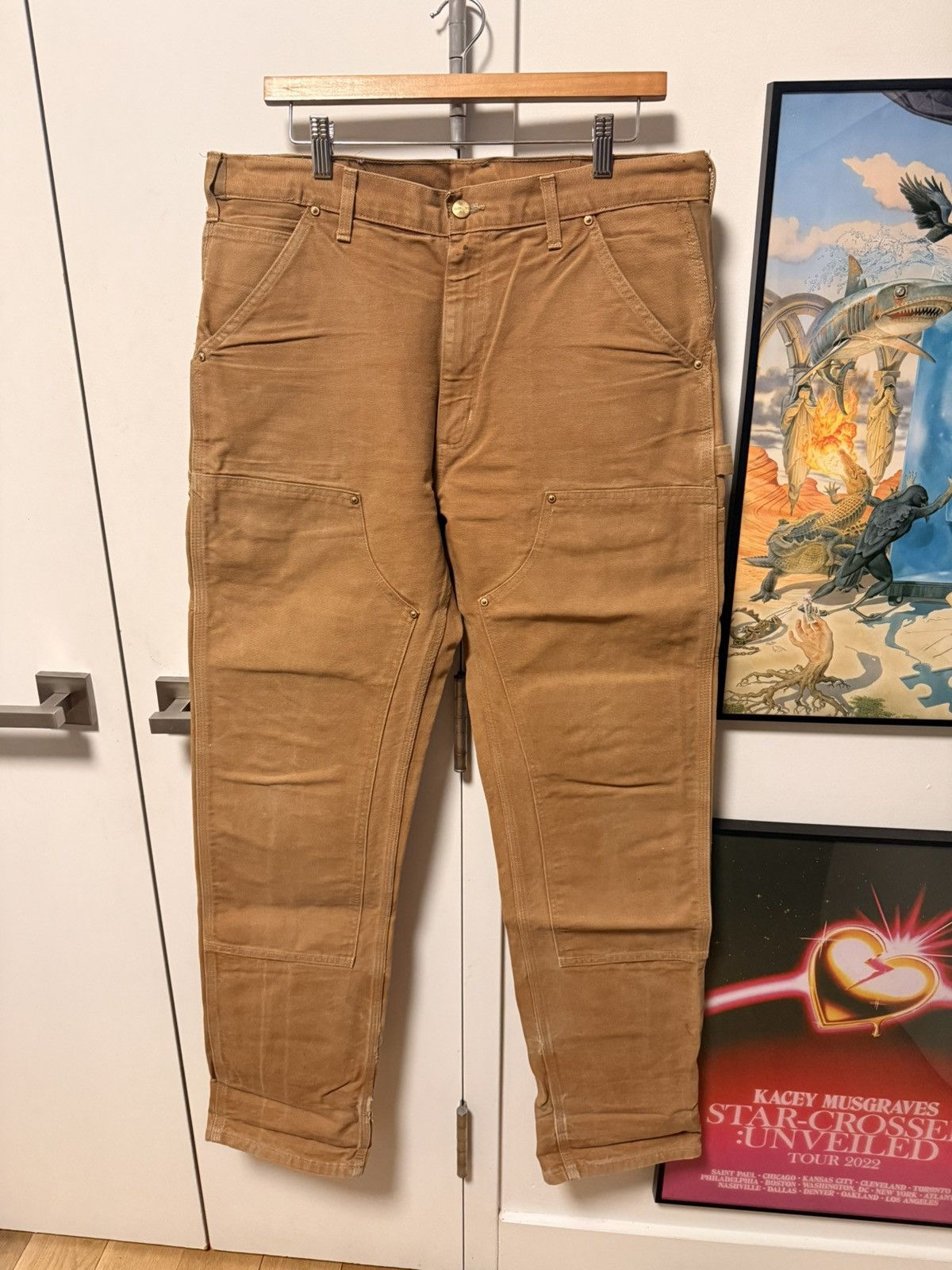 Carhartt Vintage Carhartt BO1 32x36 Double Knee Pants Brown Faded Size US 32 / EU 48 - 1 Thumbnail