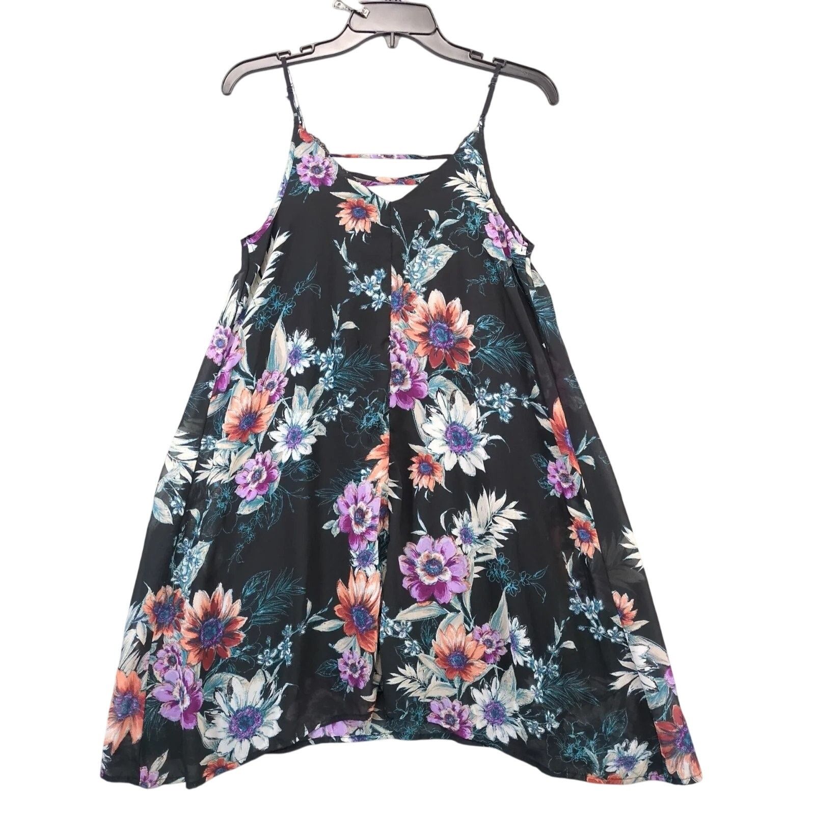 Other Jodi Kristopher Black Floral Babydoll Slip Dress Sz XS Lace Size XS / US 0-2 / IT 36-38 - 2 Thumbnail
