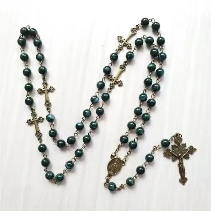 Jewelry Saint Benedict Rosary Necklace Chain Catholic Church Jesus Size ONE SIZE - 1 Thumbnail