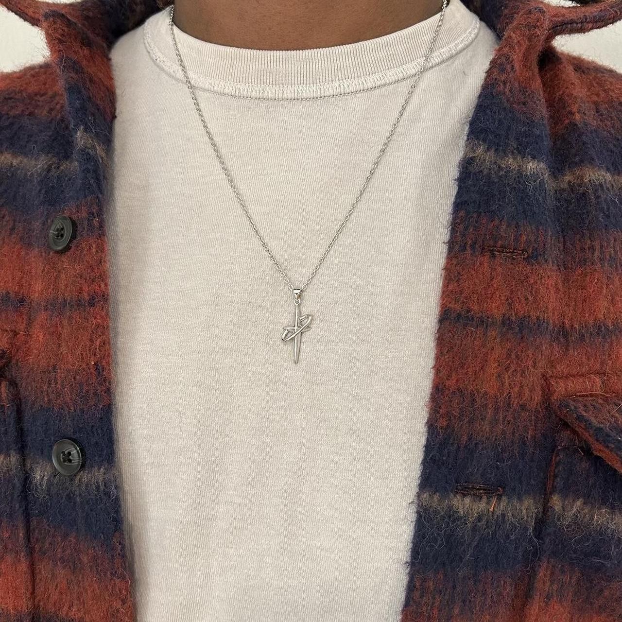 Japanese Brand × Vintage Y2K 2000s Star Cross Circle Pendant Cute Trendy Necklace Size ONE SIZE - 1 Thumbnail