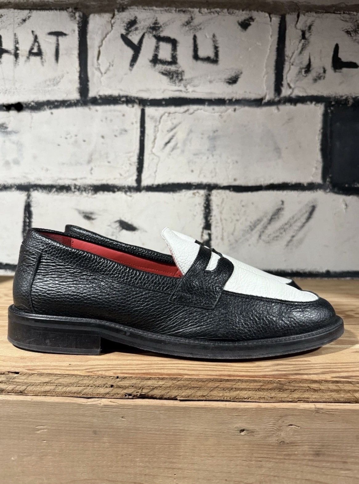 Aime Leon Dore Aime Leon Dore Penny Loafer BLACK / WHITE SS22FD000 Mens 12 Size US 12 / EU 45 - 1 Thumbnail