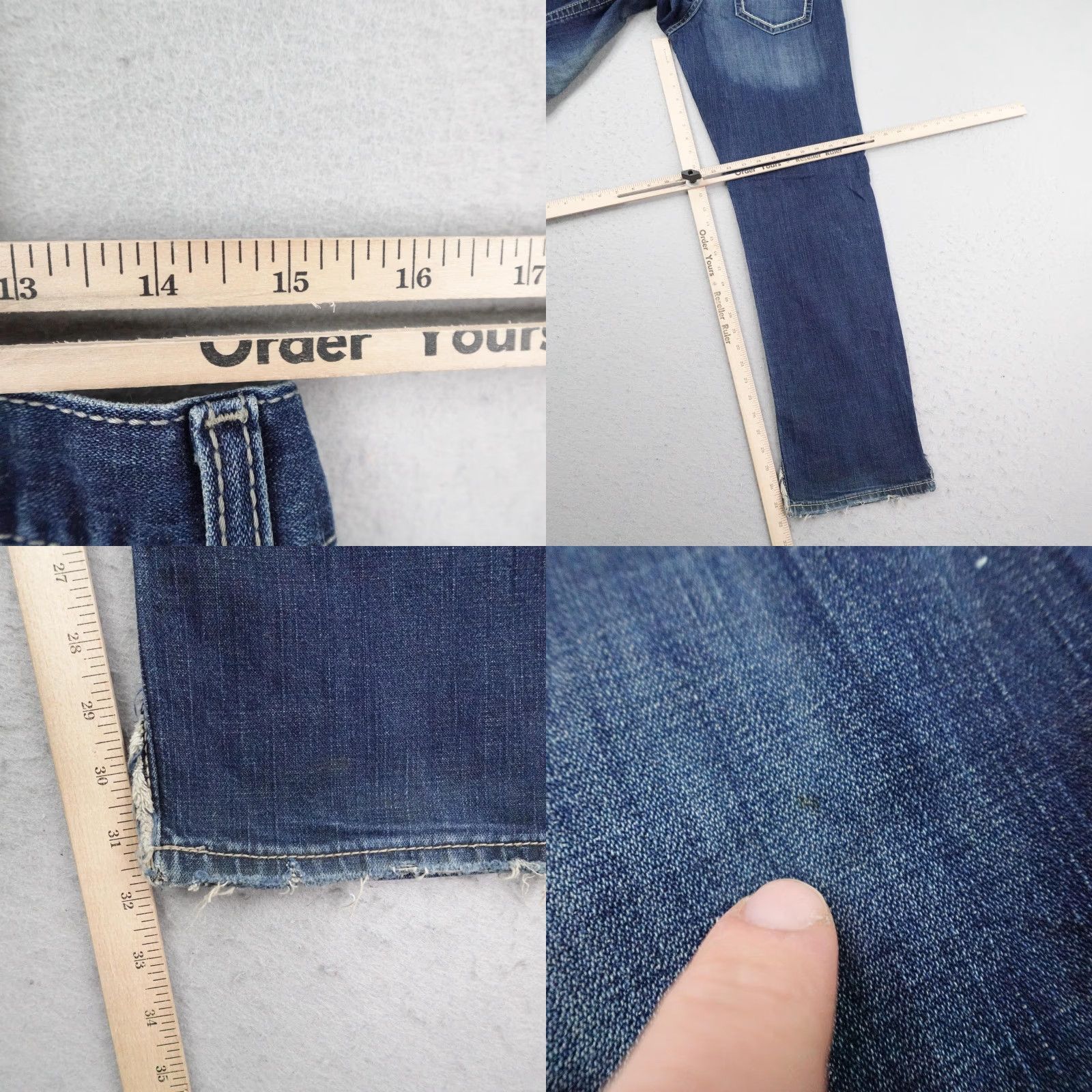 Denime Cinch Sawyer Jeans Mens 30x32 Blue Denim Straight 5-Pocket Western Whisker Faded Size US 30 / EU 46 - 9 Thumbnail