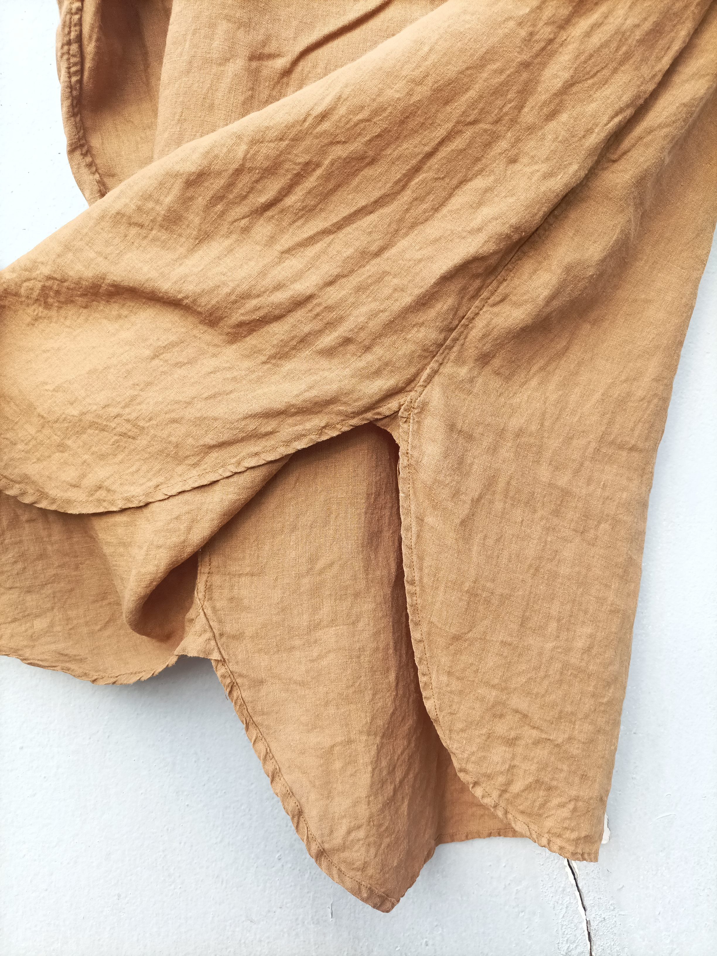 Japanese Brand (D52) Beams Boy Khaki Half Button Linen blouse Size XS / US 0-2 / IT 36-38 - 8 Thumbnail