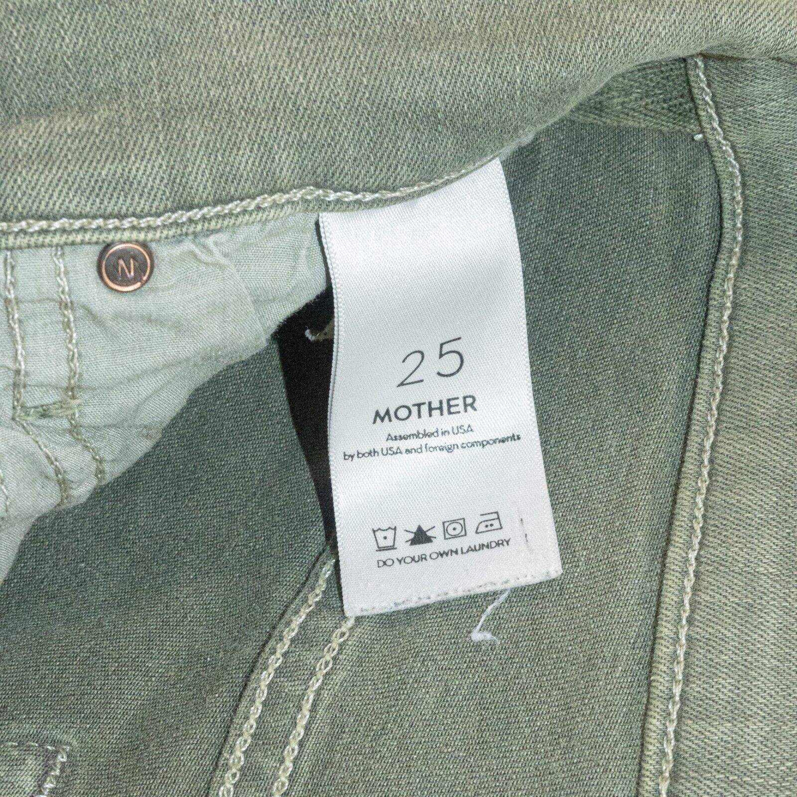 MOTHER MOTHER Denim Insider Crop Step Fray Jeans in Dye Faded Army Size 25" / US 0 / IT 36 - 5 Thumbnail