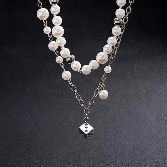 Jewelry Dice Pendant Short Necklace Size ONE SIZE - 4 Thumbnail
