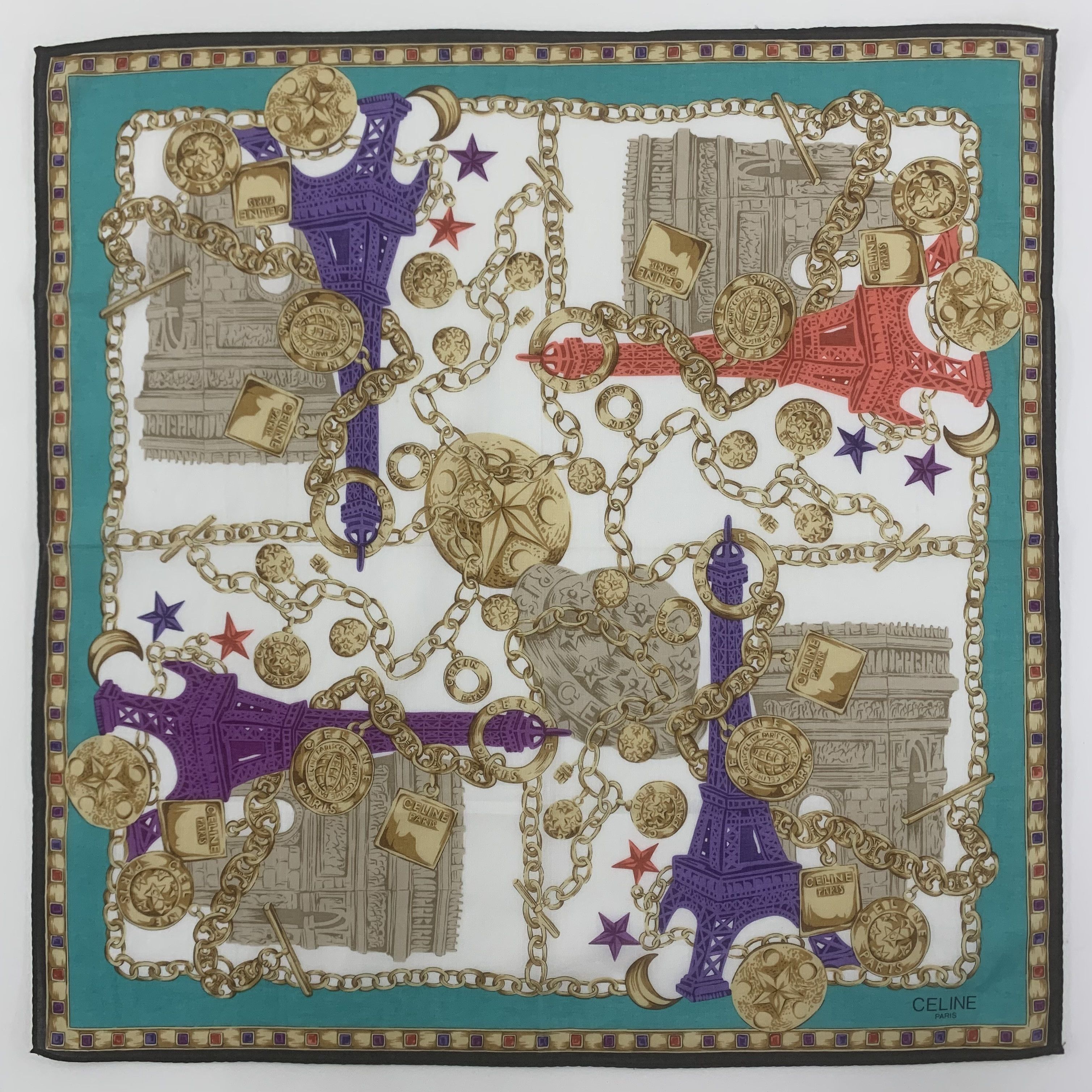 Celine Celine Handkerchief Bandana Neckerchief Square TB3480 Size ONE SIZE - 2 Thumbnail