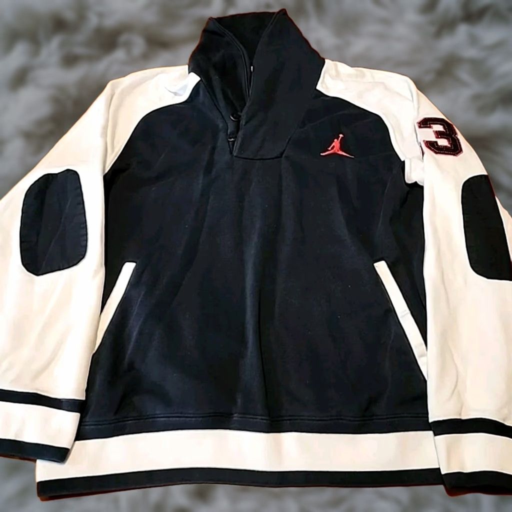 Jordan Brand Air Jordan Pullover Sweater Large Black Cement Michael Jordan Brand Y2K Jumper Men L Cotton Multicoloured Winter Autumn Shi Size US L / EU 52-54 / 3 - 1 Thumbnail
