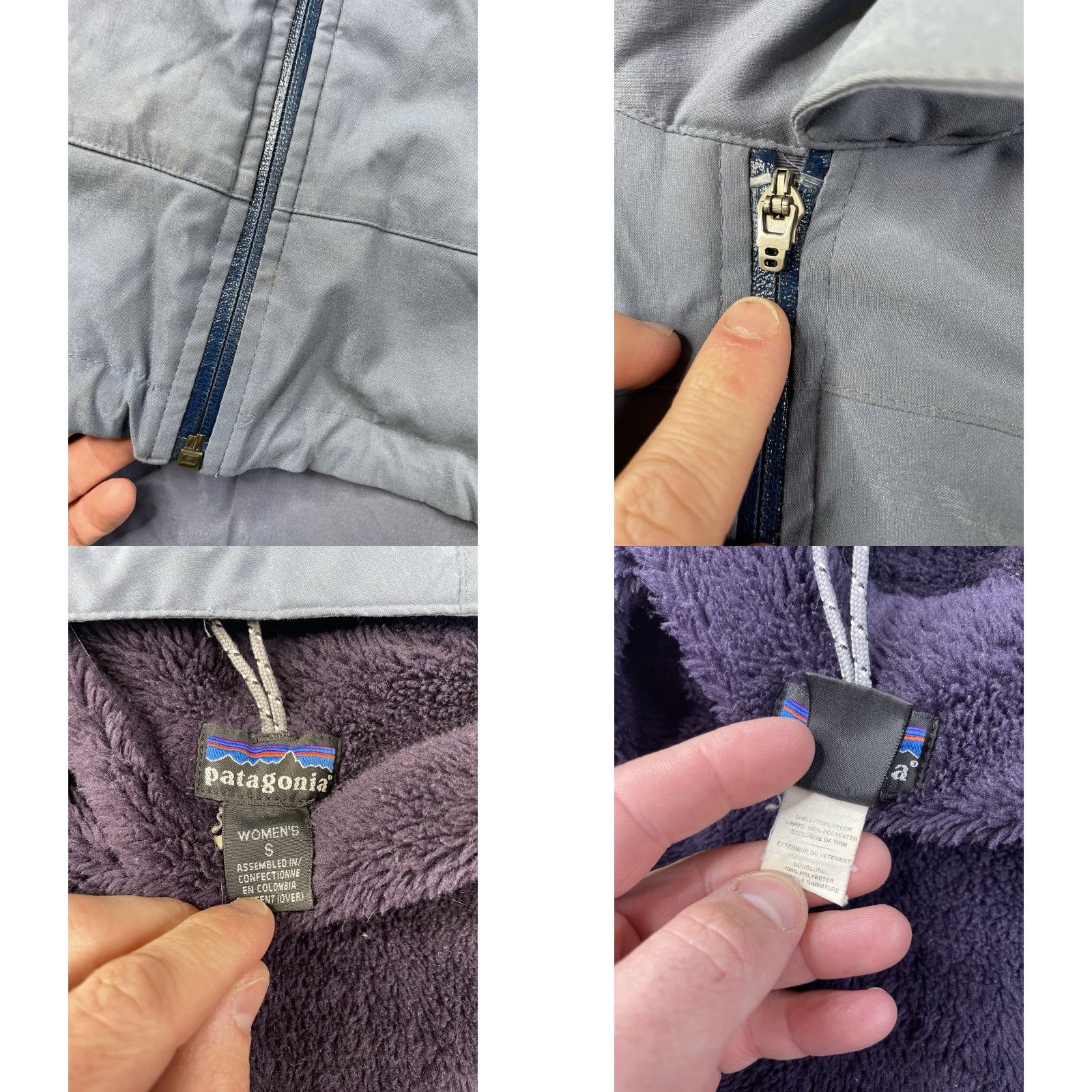 Patagonia VINTAGE Patagonia Jacket Women Regular Small Blue Knit Lined Hooded Full Zip Softshell Inner Polyester Nylon Size S / US 4 / IT 40 - 8 Thumbnail
