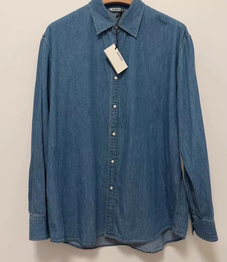 Auralee AURALEE 24SS SELVEDGE Pearl Button Light Denim Shirt 5 Size US XXL / EU 58 / 5 - 1 Thumbnail