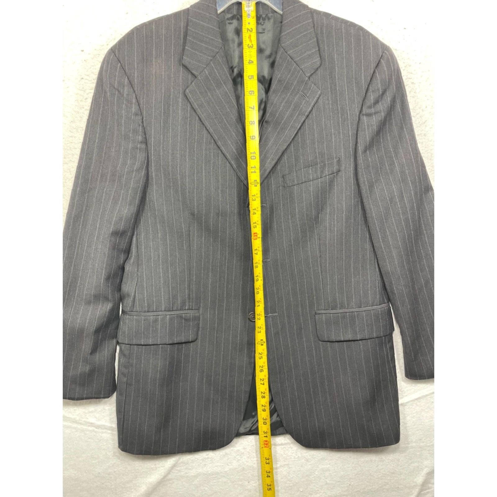 Ralph Lauren Ralph Lauren Blazer Jacket 42 R Mens Wool Black Pin Stripe Notch Two-Button Single-Breasted Canada Shirt? Size 42R - 5 Thumbnail
