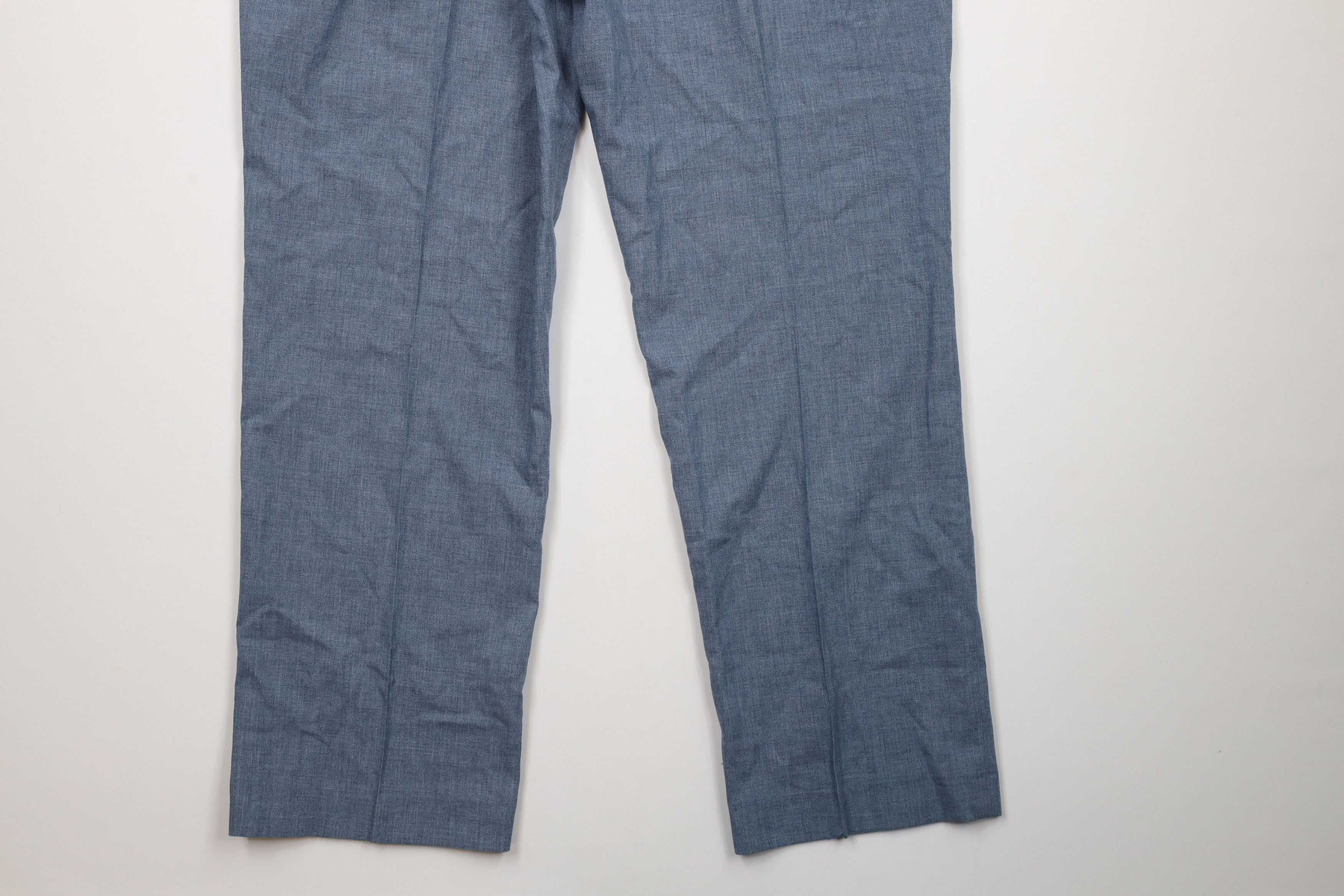 Vintage Vintage 70s Streetwear Knit Wide Leg Chino Pants Blue Size US 38 / EU 54 - 10 Thumbnail
