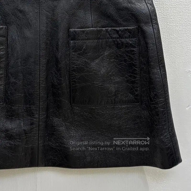 Miu Miu Miu Miu Black A-Line Leather Skirt . Size 35" - 3 Thumbnail