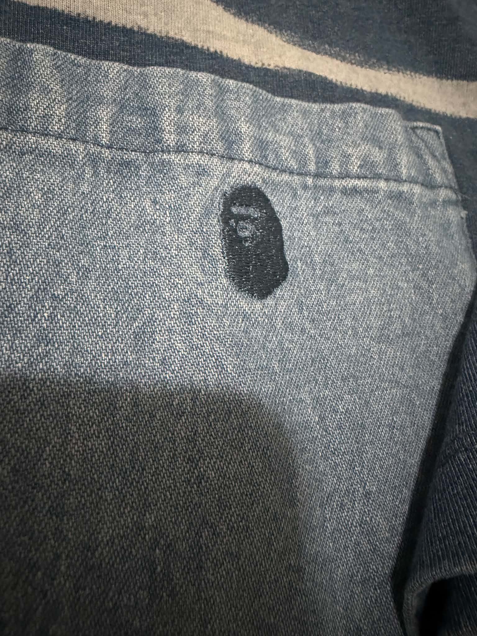 Bape BAPE Discharge Print Relaxed Fit Tee 'Light Indigo' Size US XXL / EU 58 / 5 - 3 Thumbnail