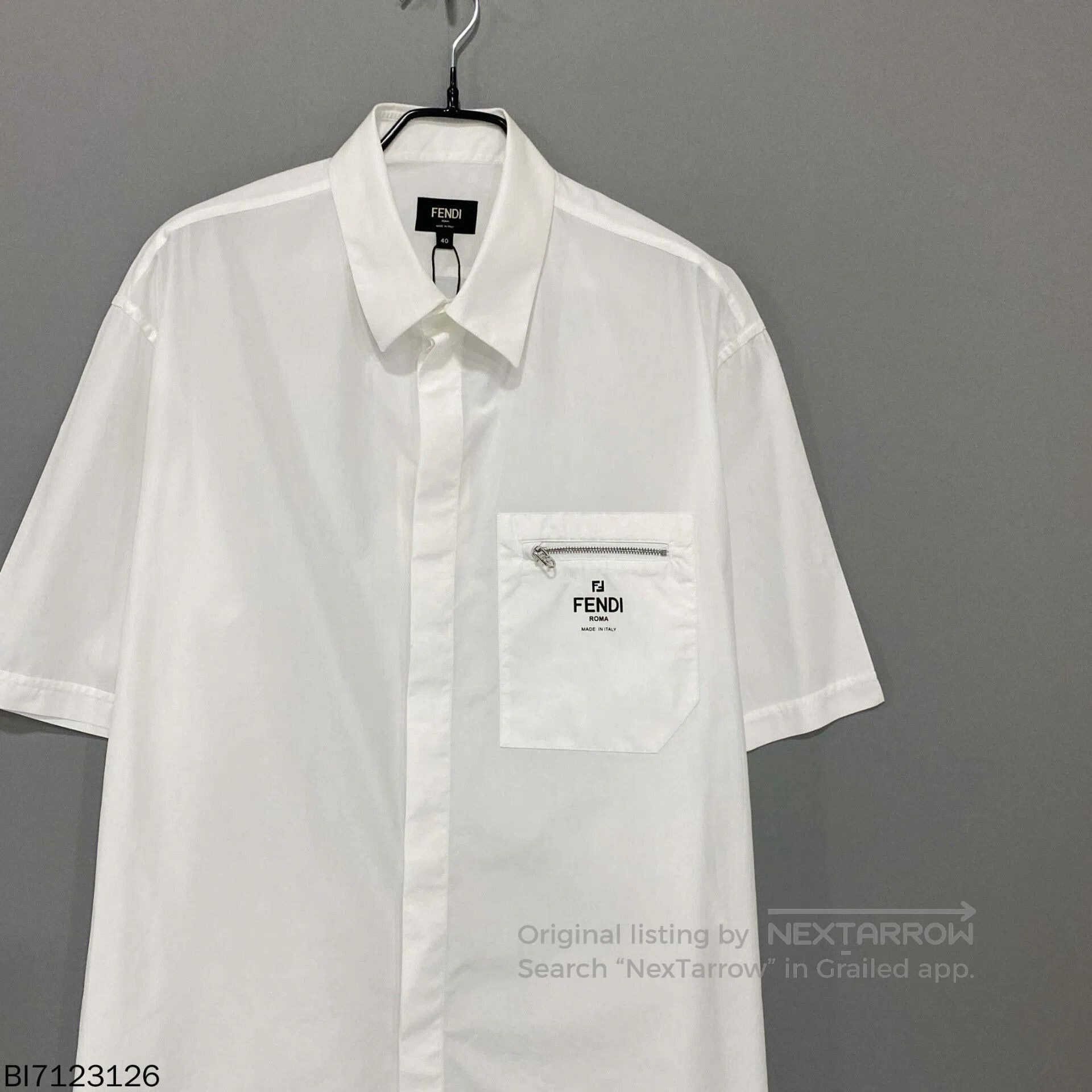 Fendi FENDI Cotton Logo Short Sleeve Shirt. Size US XXS / EU 40 - 2 Thumbnail