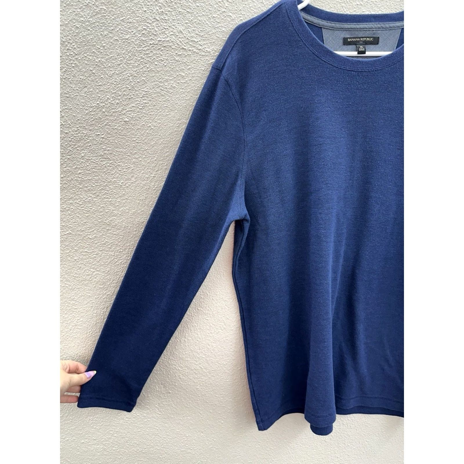 Banana Republic Banana Republic Mens Sweater Shirt XL Blue Long Sleeve Knit Pullover Shirt Knits Casual Mens Garden Party USA Classic Knit Style Size US XL / EU 56 / 4 - 2 Thumbnail