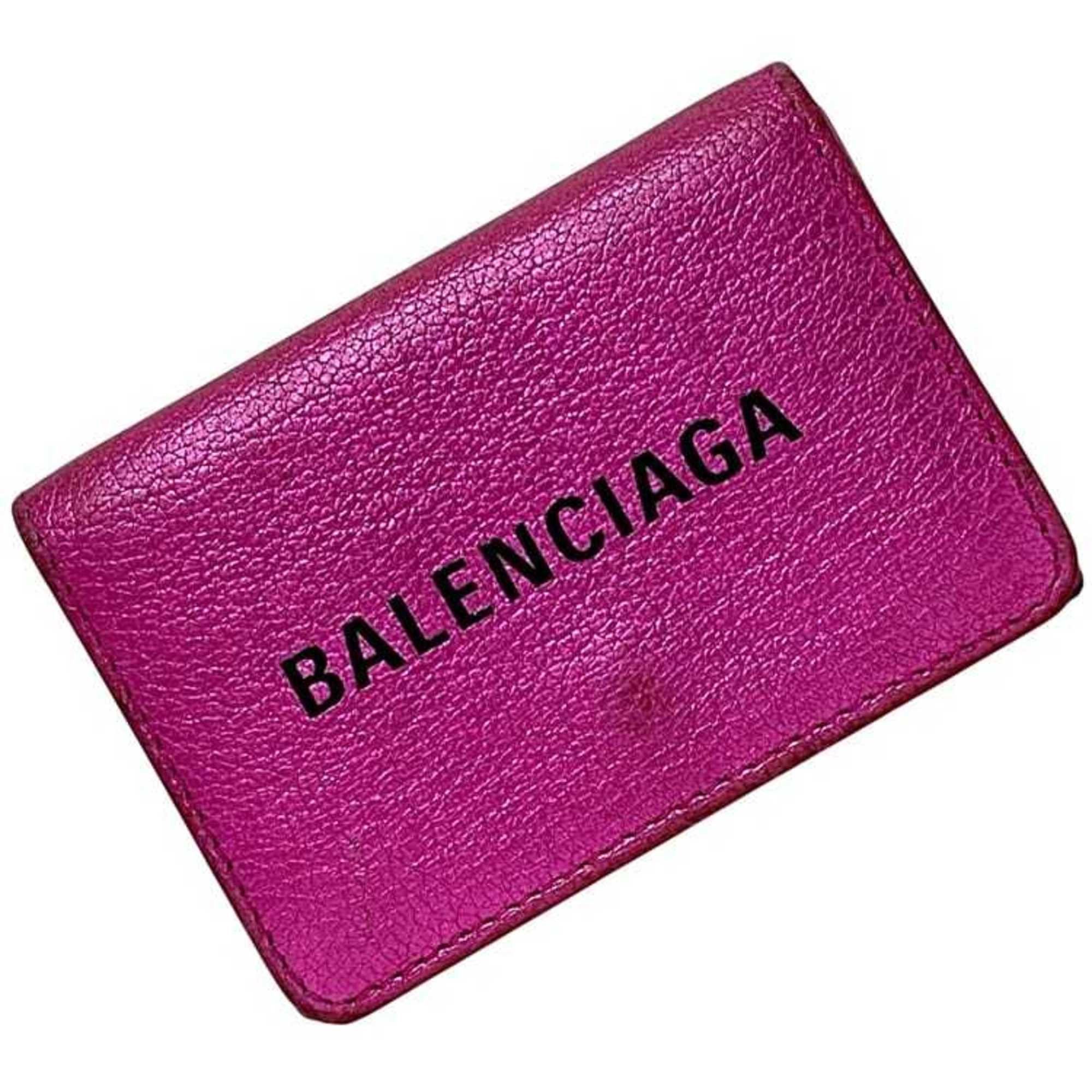Balenciaga Balenciaga Tri-fold Wallet ec-24584 Pink Everyday 551921 5660 X 527538 Leather BALENCIAGA Compact Mini Folding Men's Women's Metallic Size ONE SIZE - 1 Thumbnail