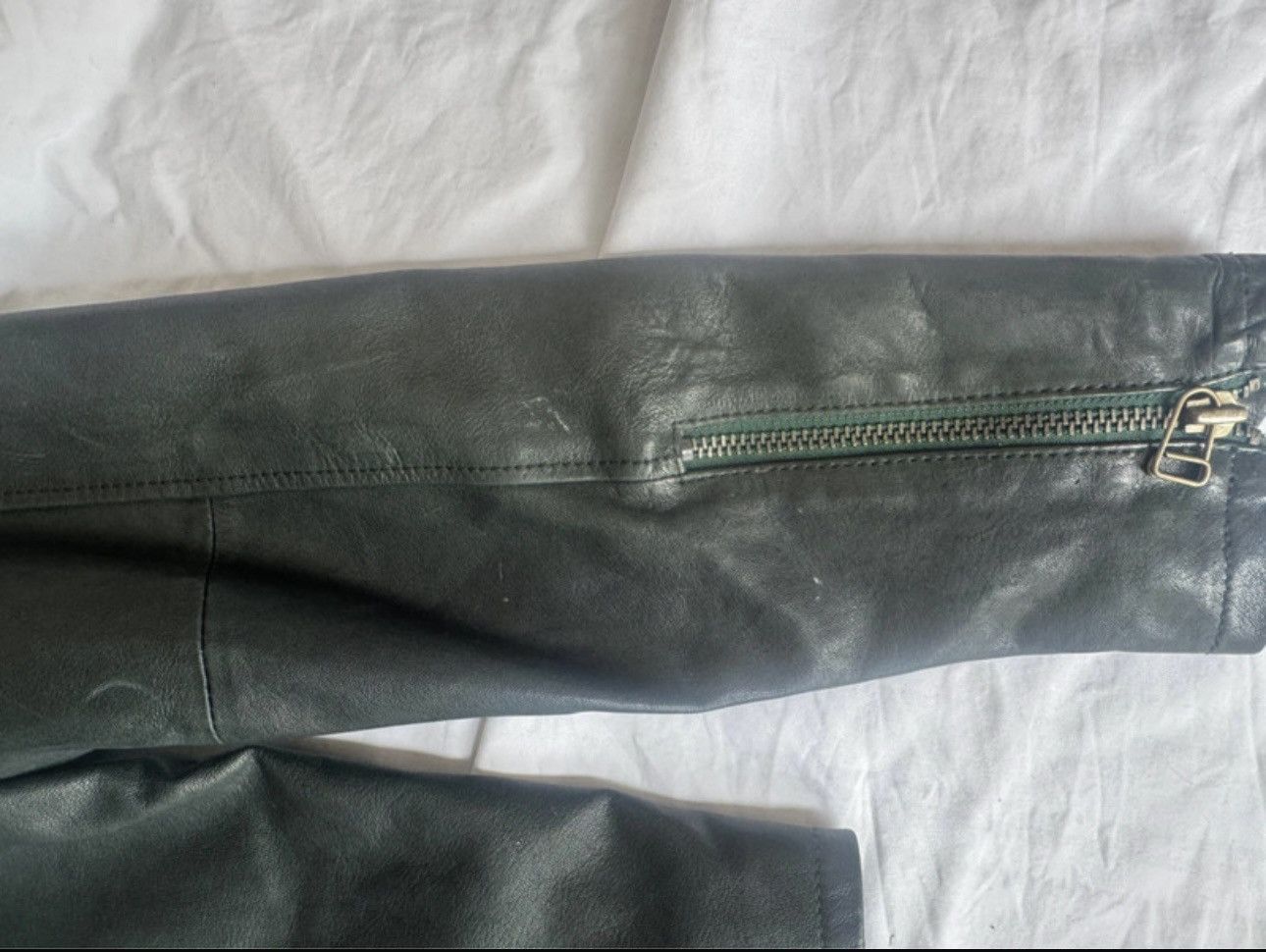 Morgan De Toi Morgan de toi biker/racer leather jacket size S bottle green Size S / US 4 / IT 40 - 12 Thumbnail