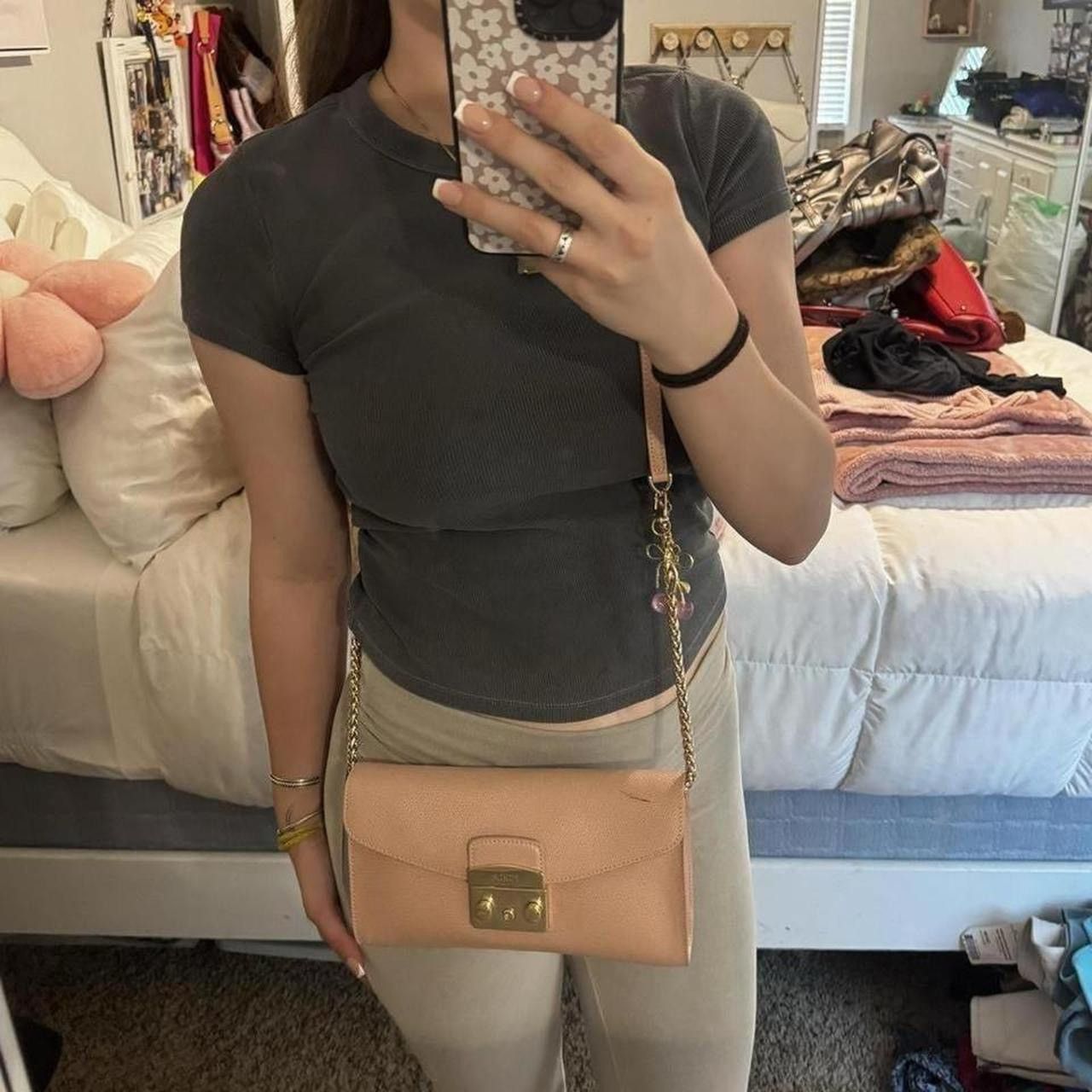 Furla Blush Pink & Gold Furla Crossbody Bag Size ONE SIZE - 8 Thumbnail