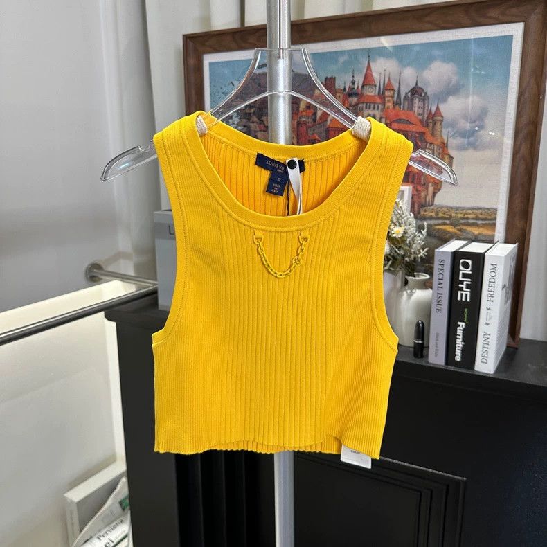 Louis Vuitton SS23 Solid knit sleeveless camisole vest