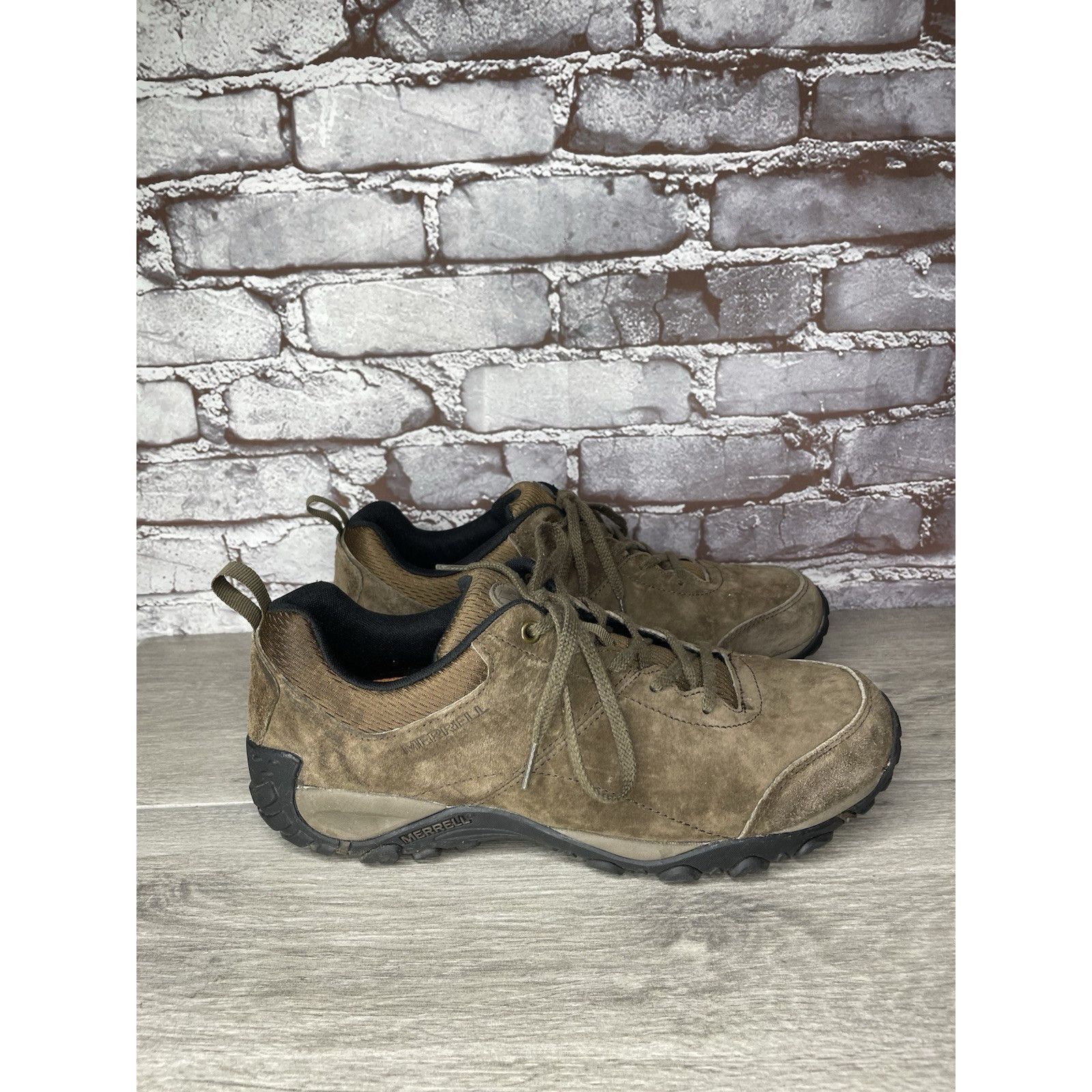Merrell Merrell Slate Brown Suede Hiking Trail Lace Up Shoes Men’s S Size US 11 / EU 44 - 4 Thumbnail