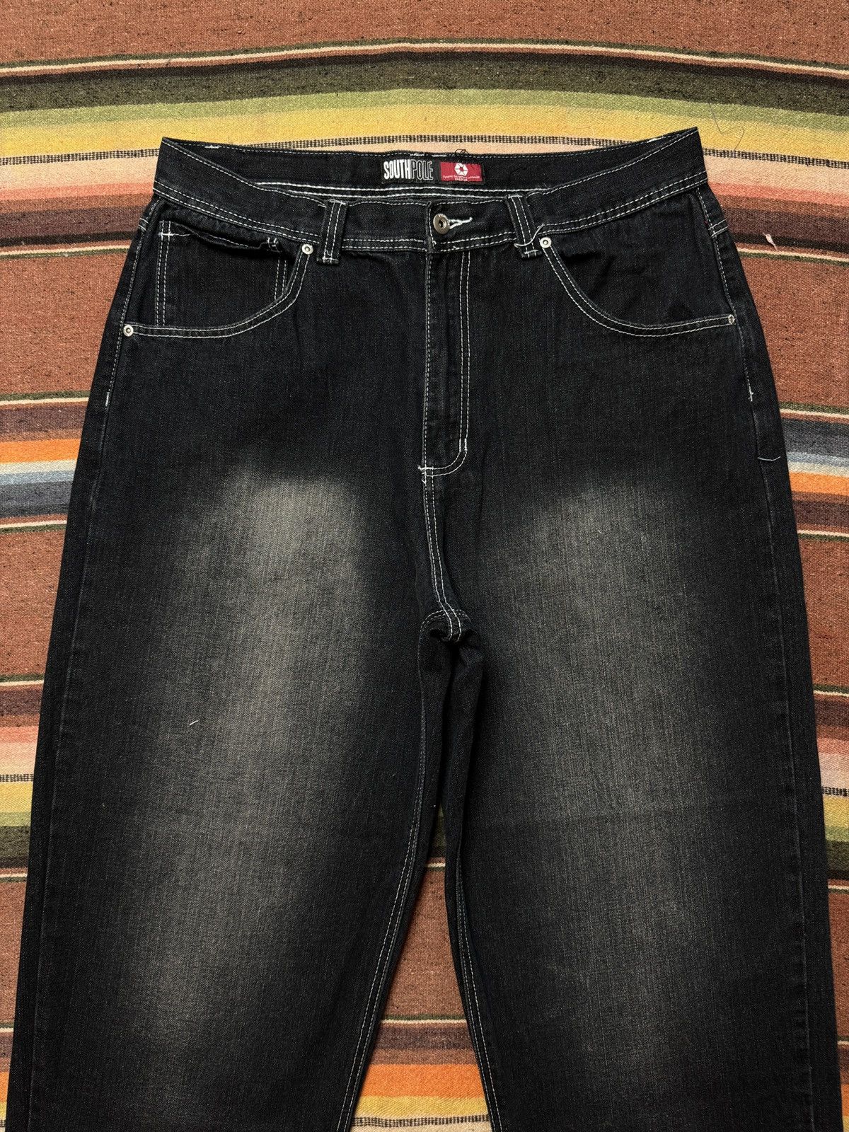 Southpole Y2K Black South Pole Red Tab Denim Baggy Jeans Size US 37 - 8 Thumbnail