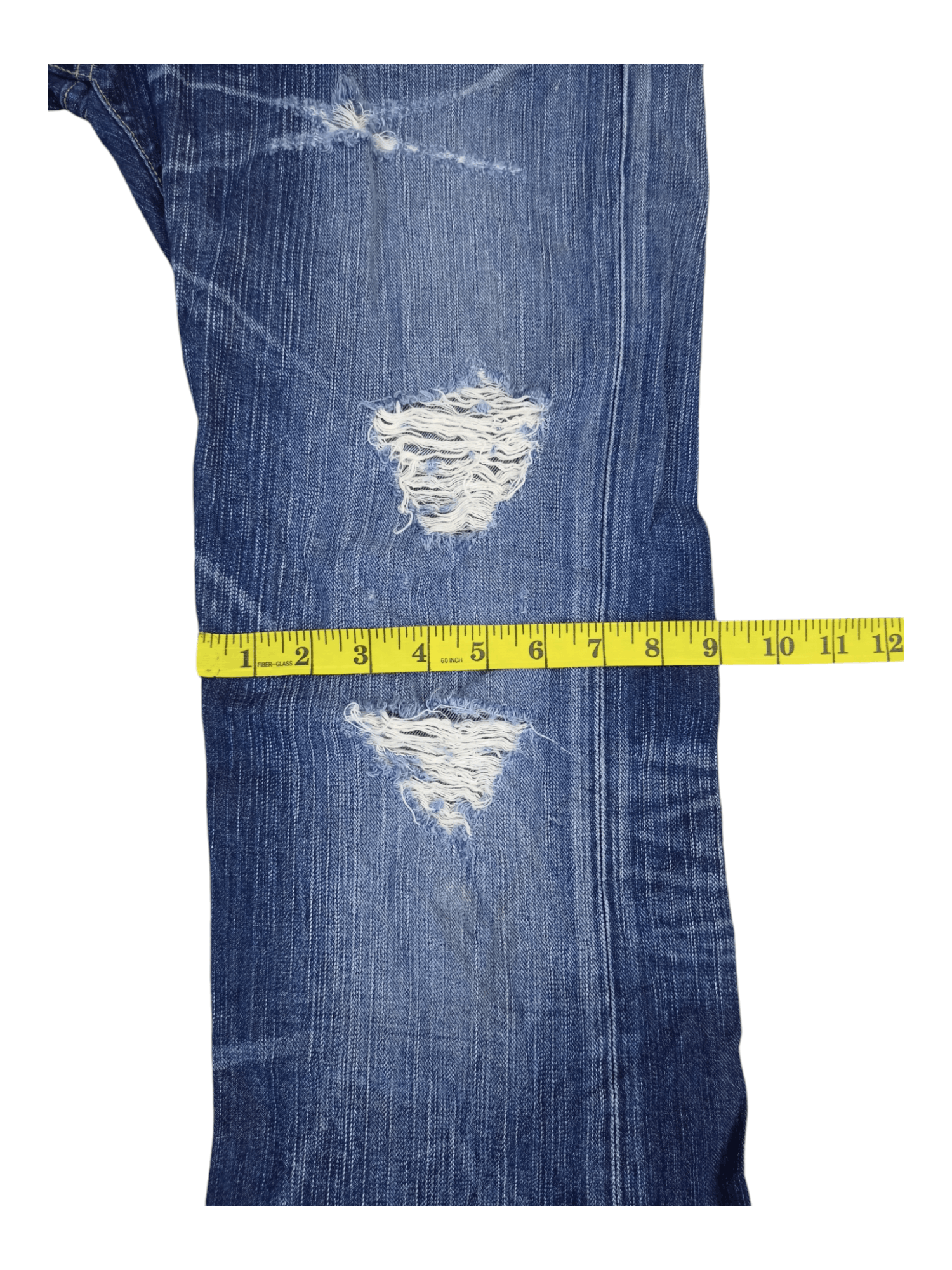 Edwin Edwin 503 Blue Trip Distressed Minimalist Flare Jeans Size US 34 / EU 50 - 21 Thumbnail