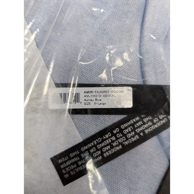 Amiri o1rshd1 Q:3 / Amiri Filigree Hoodie in Ashley Blue Size US XL / EU 56 / 4 - 13 Thumbnail