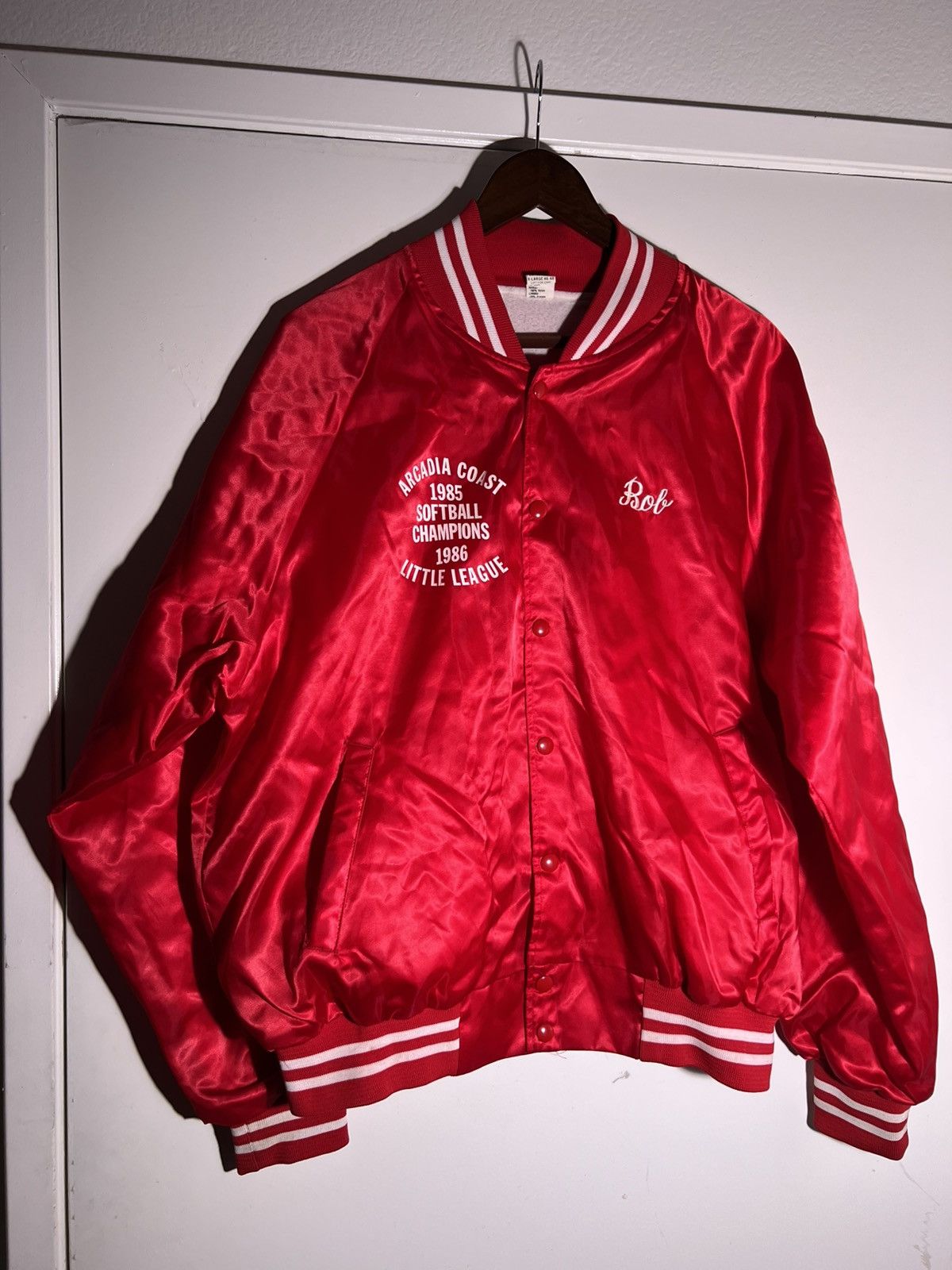 Vintage 80's VTG Vintage Baseball Retro Indie Varsity Satin Jacket Size US XL / EU 56 / 4 - 1 Thumbnail