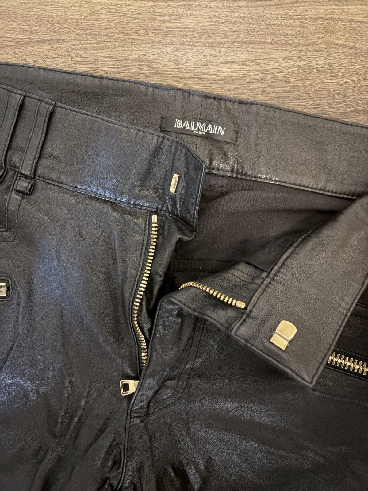 Balmain Balmain Lace-Up Lamb Leather Biker Jeans Size US 32 / EU 48 - 3 Thumbnail