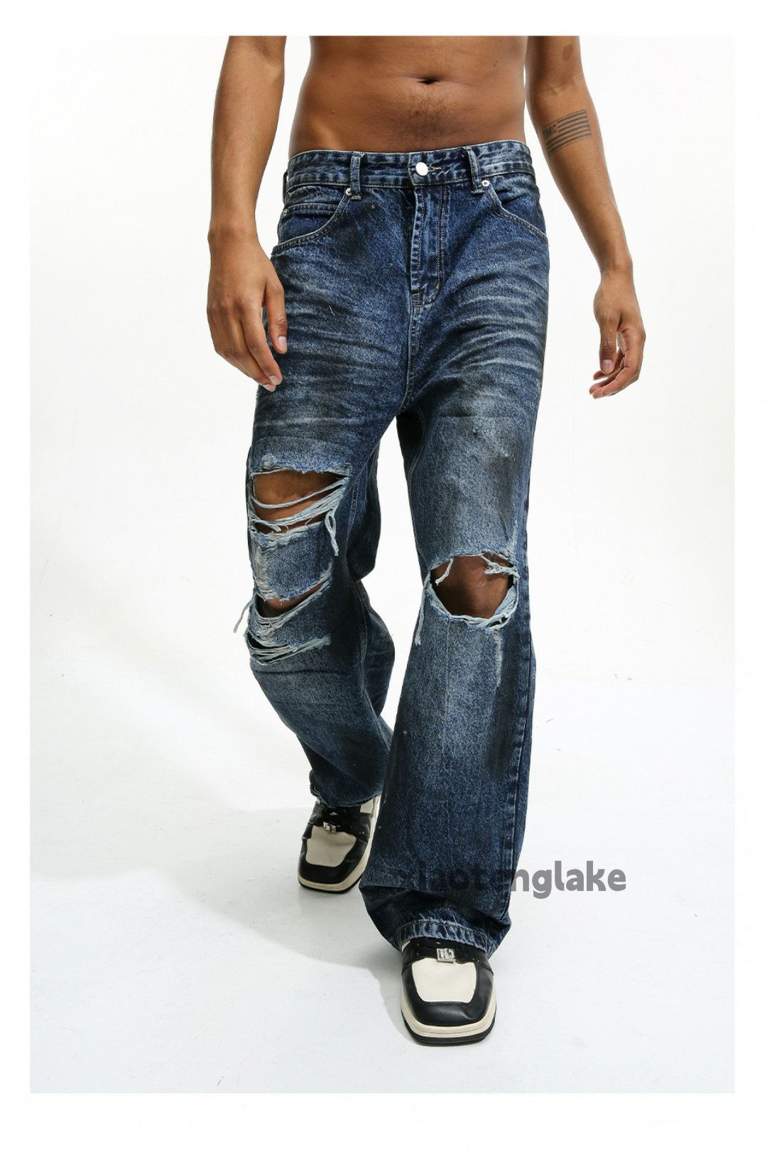 Jean × Vintage washed faded utility damaged ripped hiphop jeans Size US 32 / EU 48 - 6 Thumbnail