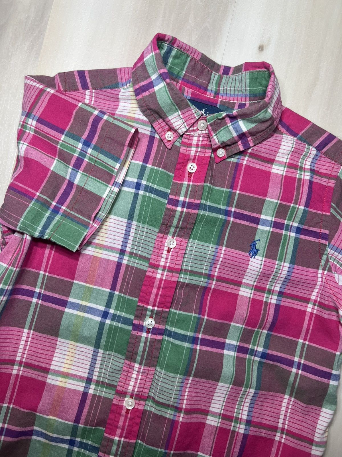 Polo Ralph Lauren Polo Ralph Lauren Boys Madra Plaid Button-Down Shirt Sz 6 Size US XXS / EU 40 - 1 Thumbnail