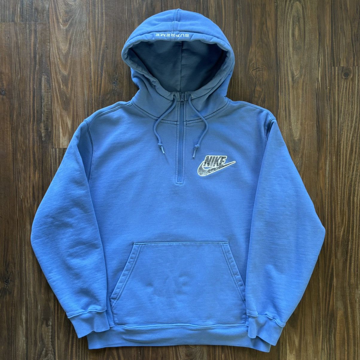★関税込★Supreme x Nike Half Zip Hooded Sweatshirt Blue★ Supreme Nike Half Zip Hoodie | Grailed