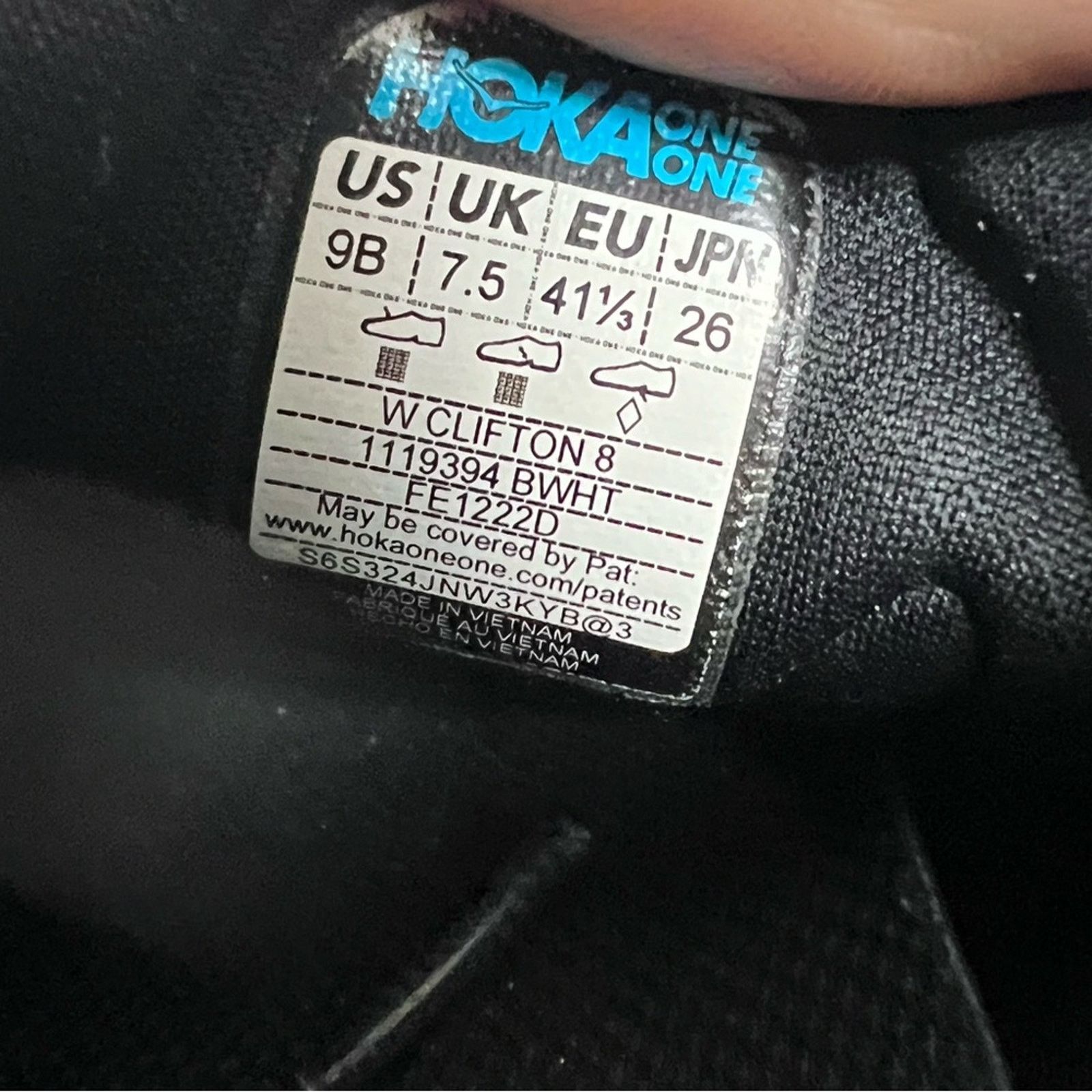 Hoka Hoka One One Clifton 8 Shoes Black White Running Women Size US 9 / IT 39 - 10 Thumbnail