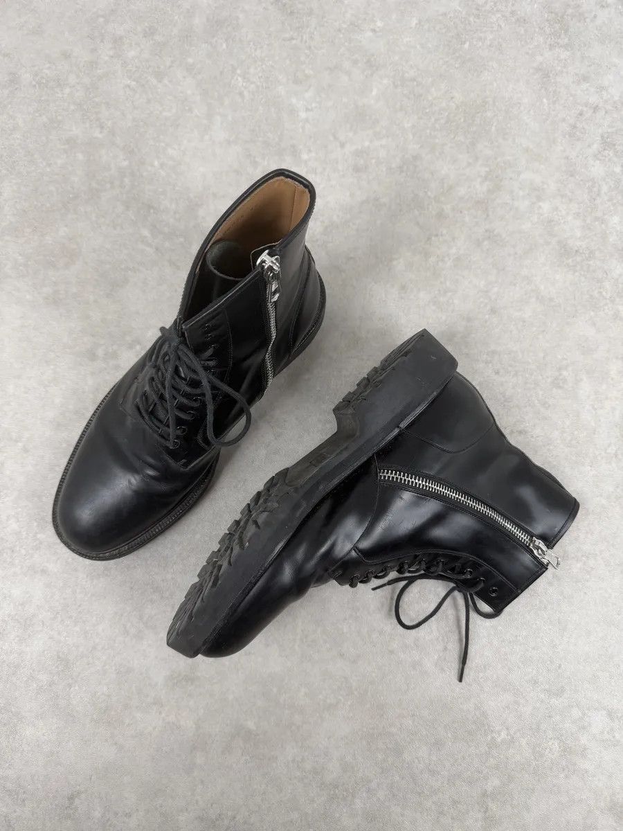 Dries Van Noten AW2017 Dries Van Noten Black Leather Combat Zip Boots Size US 12.5 / EU 45-46 - 7 Thumbnail