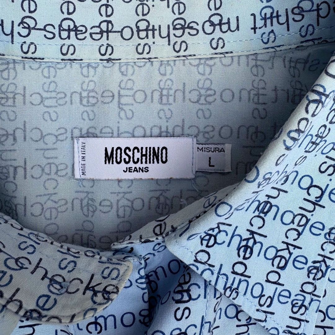 Moschino × Vintage Moschino 1990 90 Vintage Designer Italy Made Button Up Shirt Size US L / EU 52-54 / 3 - 5 Thumbnail