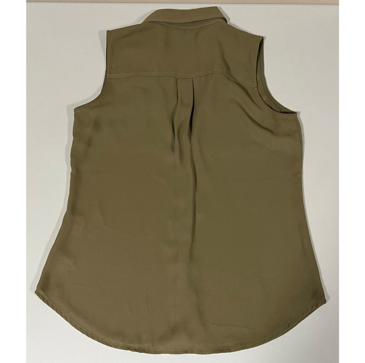 Product Of New York NY & Co. Olive Collared Button-Down Shirt Blouse Size XS 🐍✨ Size XS / US 0-2 / IT 36-38 - 4 Thumbnail