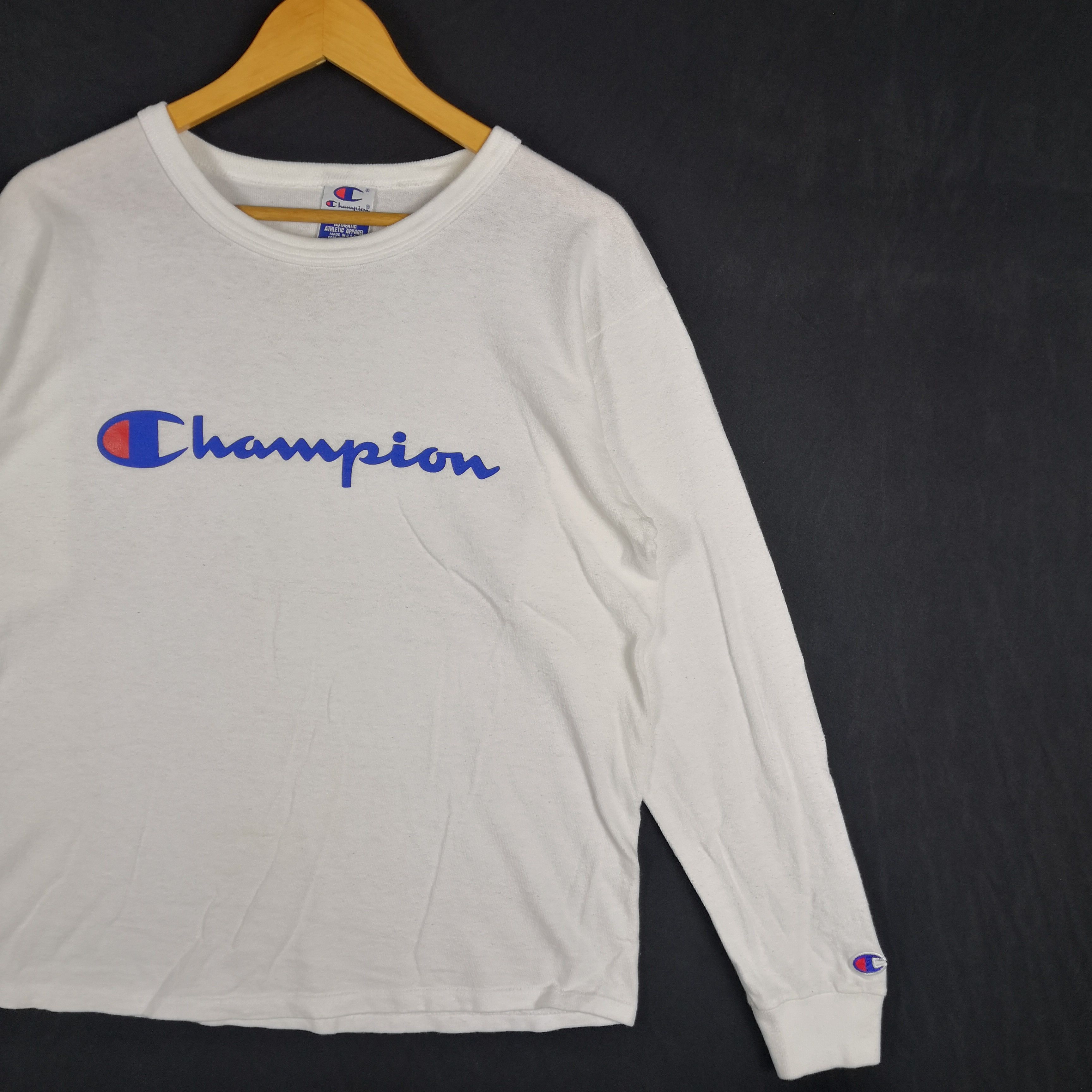 Champion Vintage 90s Champion T-Shirt Streetwear Spell Out Logo Tee Size US L / EU 52-54 / 3 - 3 Thumbnail