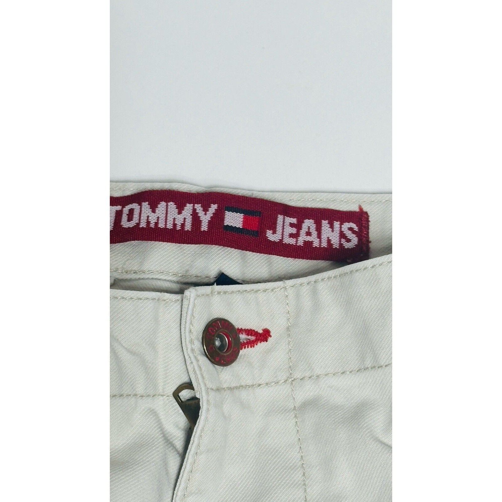 Tommy Hilfiger Vintage Wide Leg Tommy Jeans Mens Cargo Khaki Pants 38 90s Size US 38 / EU 54 - 10 Thumbnail