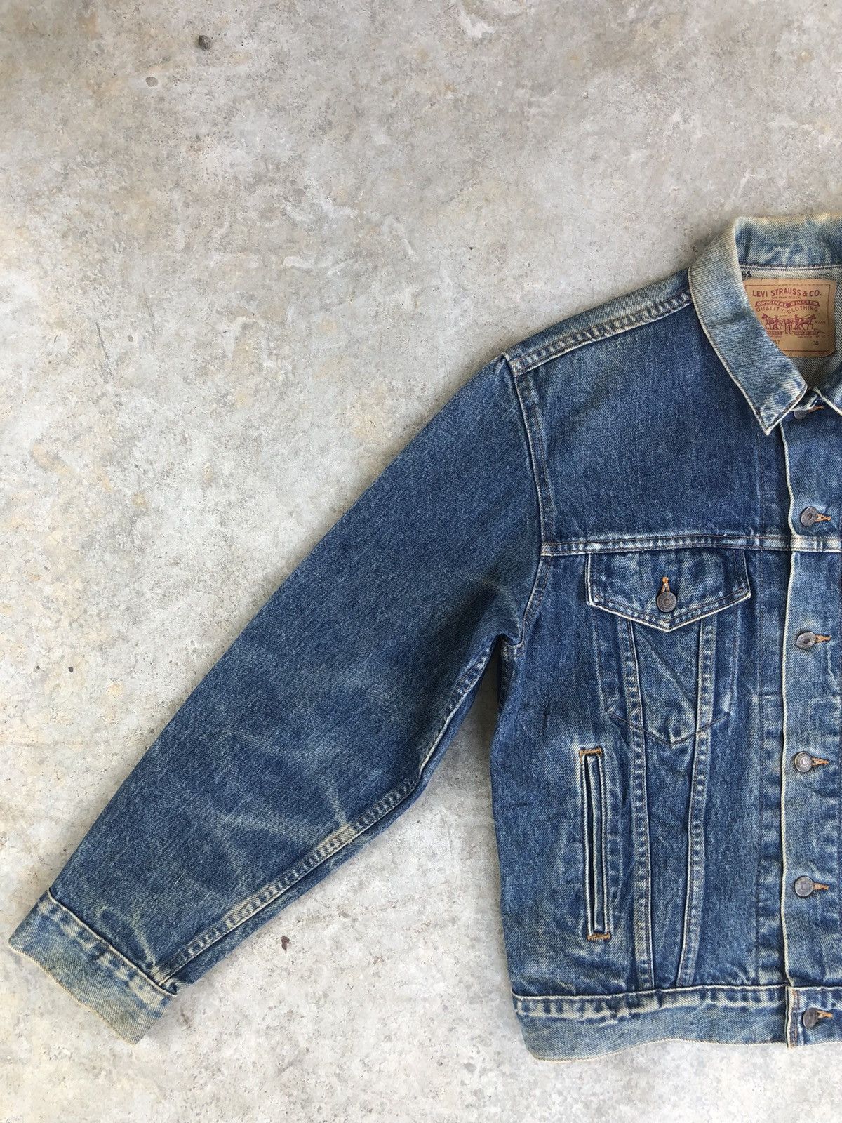 Levi's Vintage 80’s Levi’s Denim Jacket Distressed Stone Wash Size US M / EU 48-50 / 2 - 4 Thumbnail