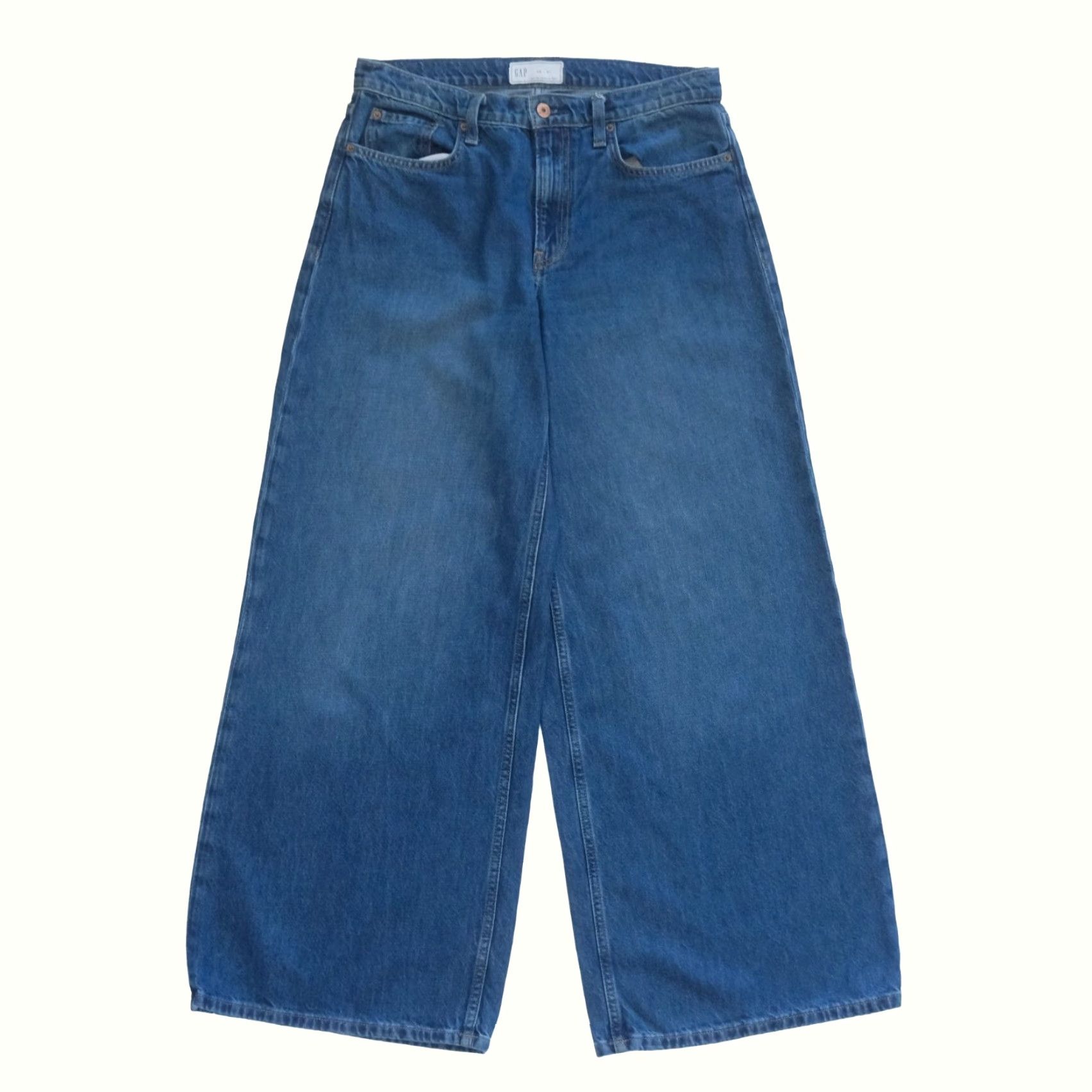 Gap VINTAGE GAP WIDE LEG SUPER BAGGY Y2K RETRO BLUE DENIM JEANS 28x31 Womens 6L Size 28" / US 6 / IT 42 - 2 Thumbnail