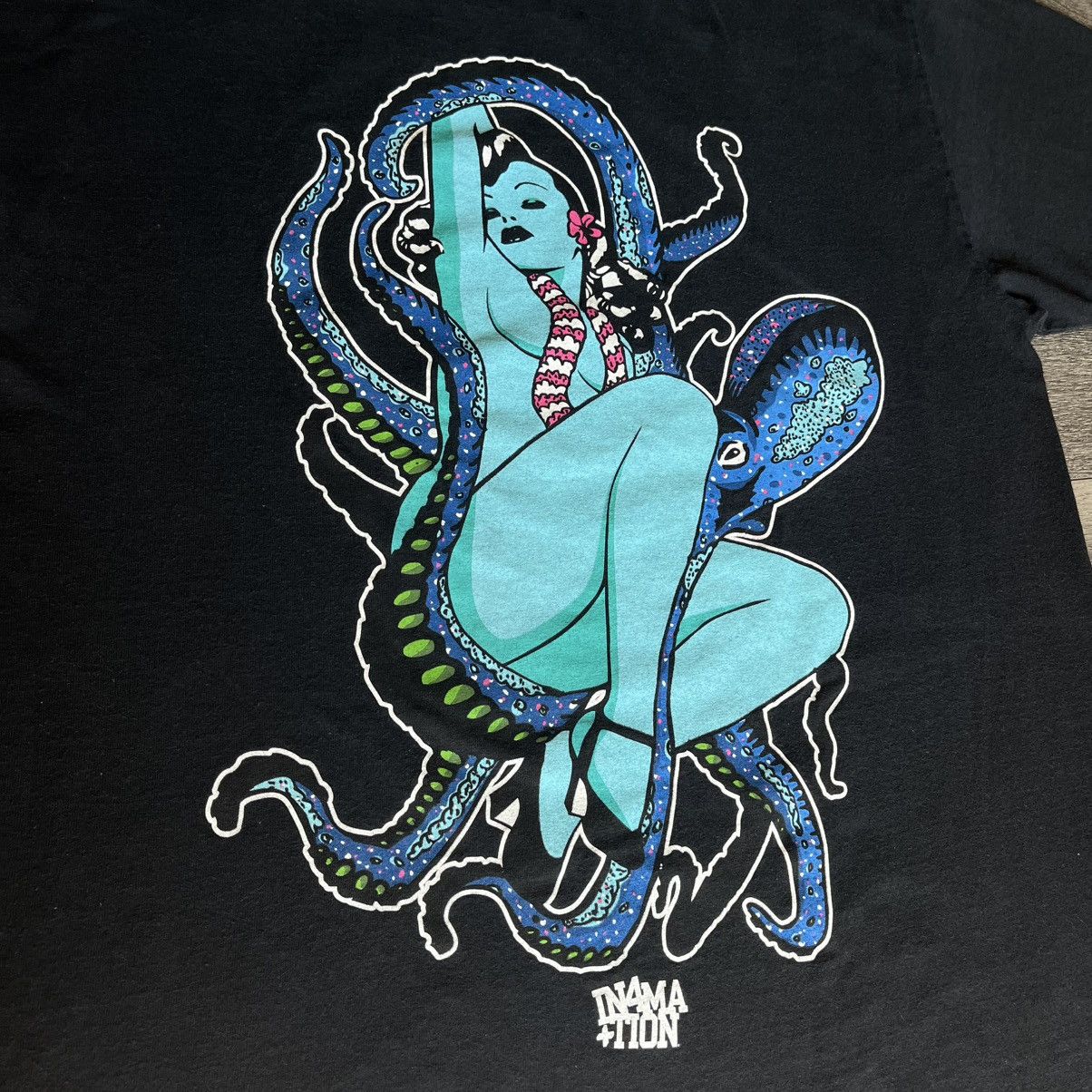 IN4MATION × Vintage Vintage 2000s In4Mation Squid Girl Tattoo Skate Logo T Shirt Size US L / EU 52-54 / 3 - 2 Thumbnail