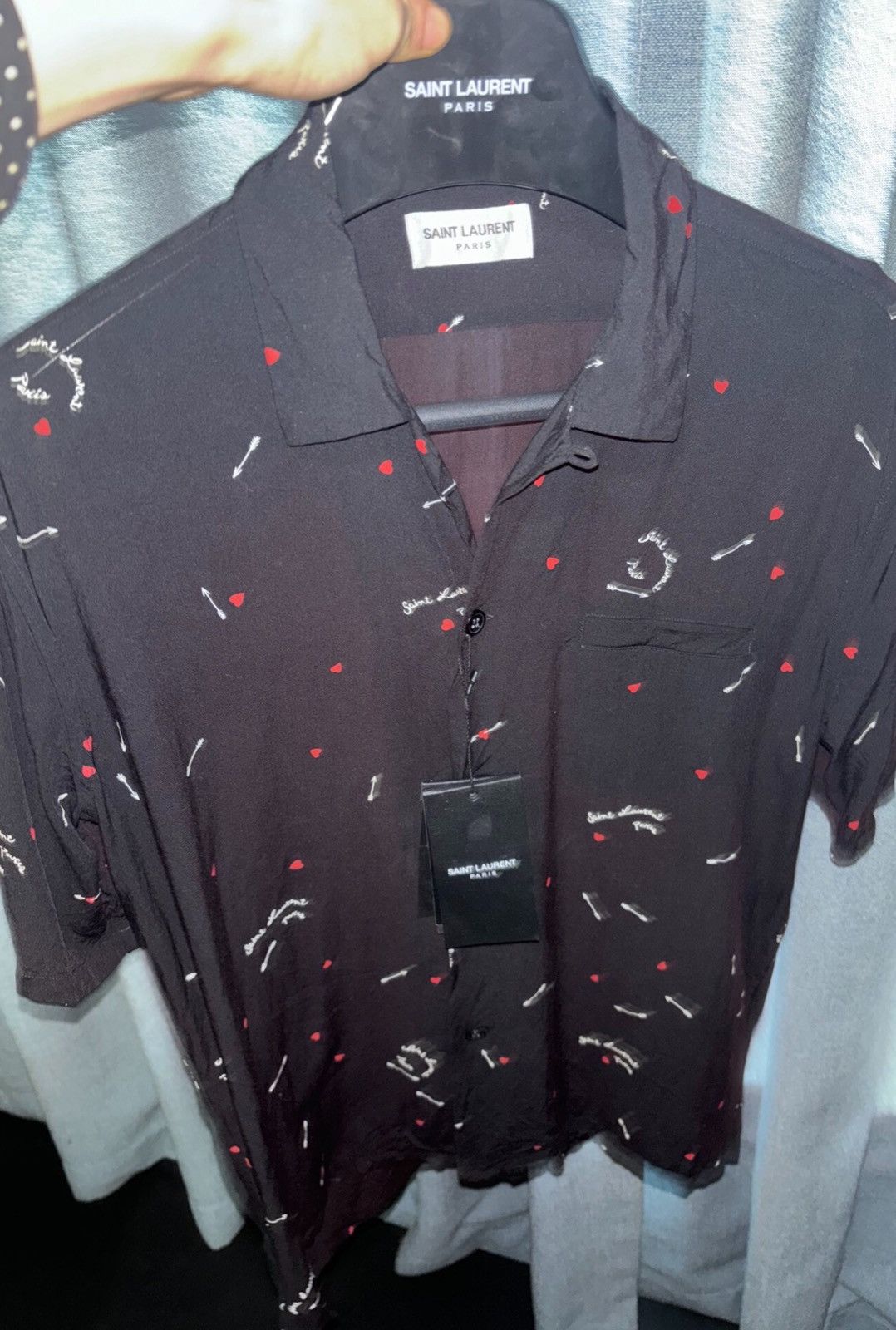 Saint Laurent Paris Saint Laurent SLP 2021FW Black Love Slogan Shirt Size US M / EU 48-50 / 2 - 2 Thumbnail