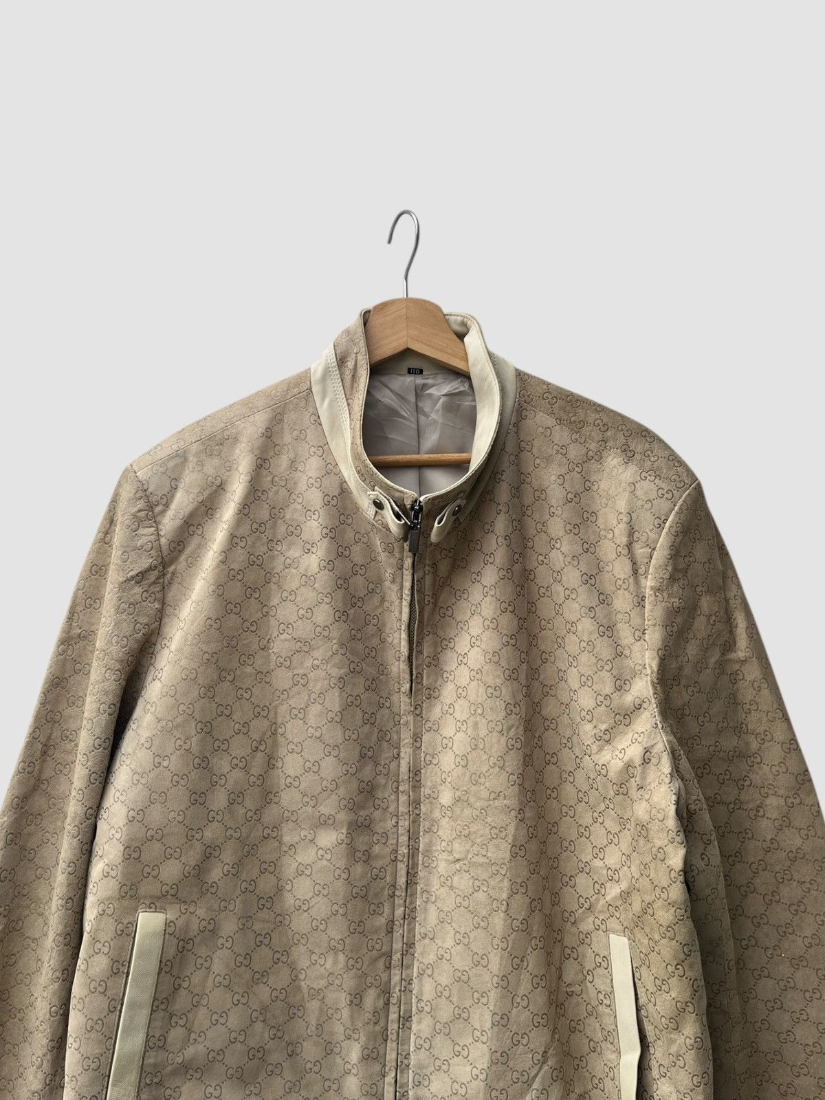 Vintage Gucci Monogram Alpaca Suede Leather Jacket Bootleg Size US XL / EU 56 / 4 - 5 Thumbnail