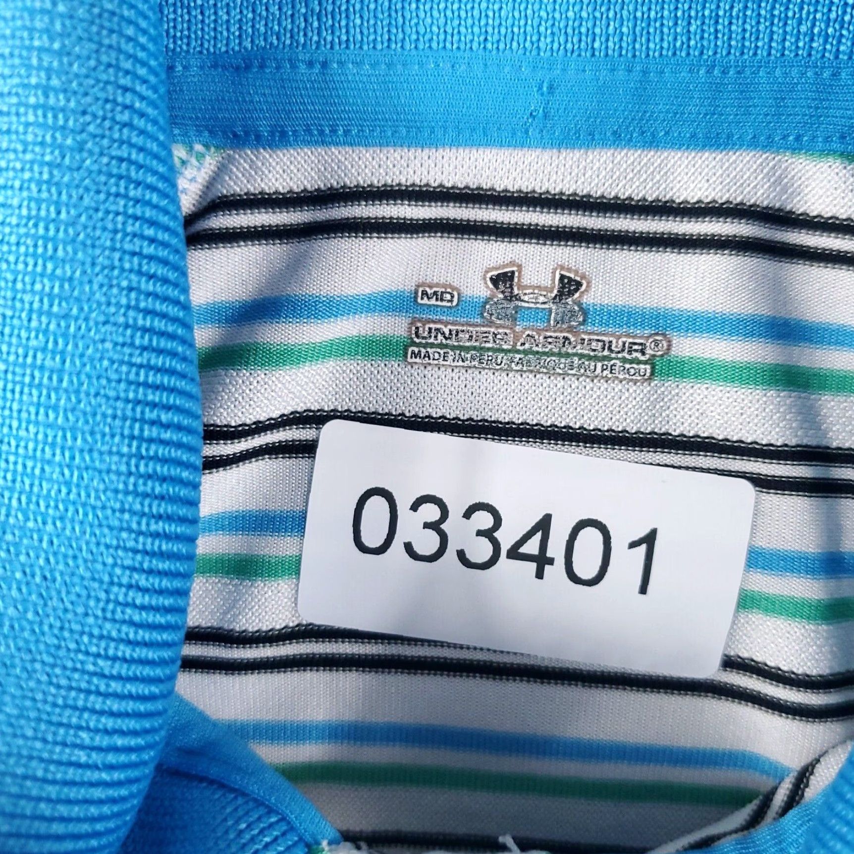 Under Armour VINTAGE Under Armour Polo Shirt Womens M Blue Striped Golf Ladies Short Sleeve Size M / US 6-8 / IT 42-44 - 8 Thumbnail