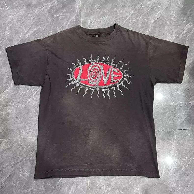 Saint Michael SAINT Michael Glitter LOVE Swirl Vertigo Washed Worn Short Size US L / EU 52-54 / 3 - 1 Thumbnail
