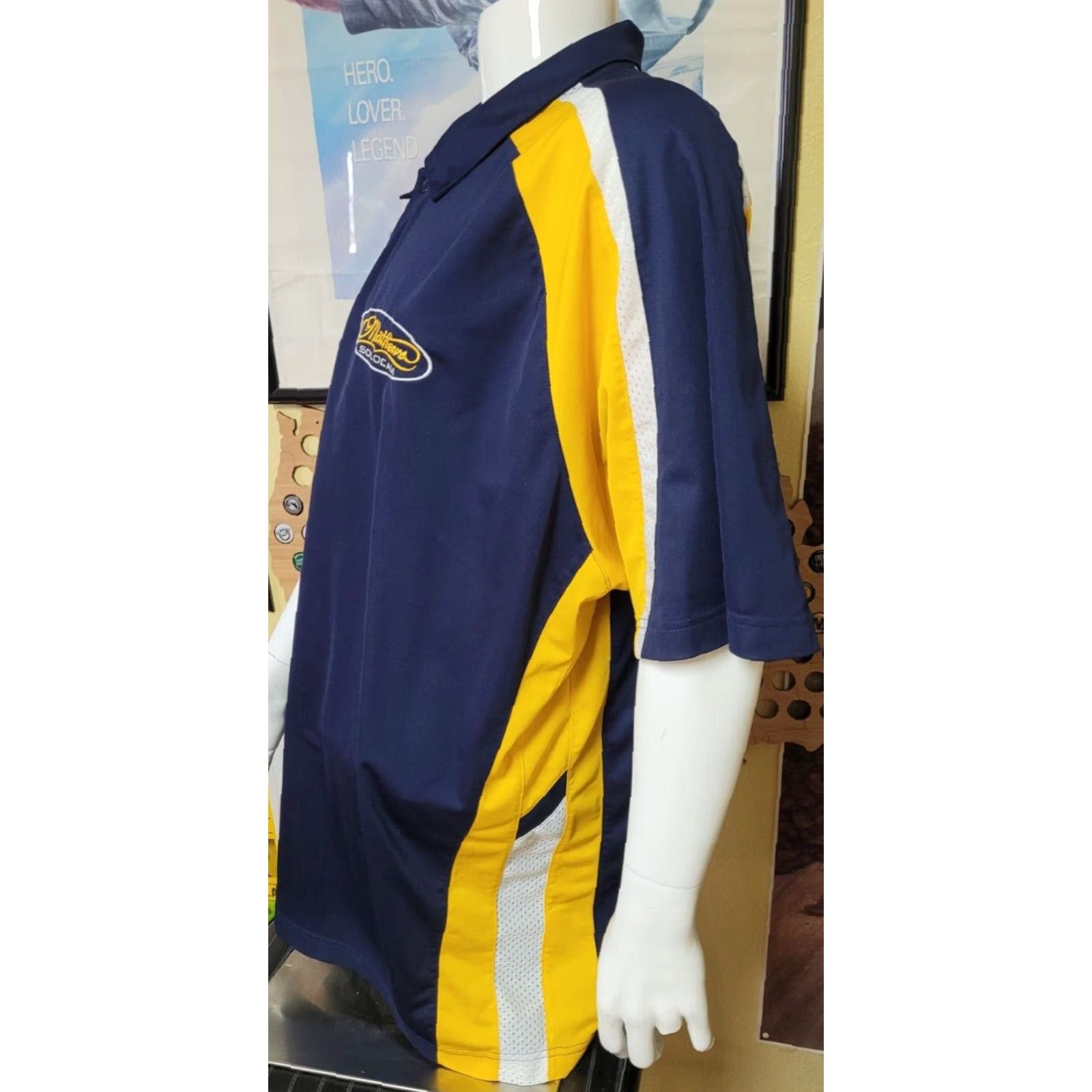 Vintage Sport Tek Polo Shirt 4XL Men Hunting Mathews Solocam Rugby Style Short Sleeve Blue Polyester Logo Shirt Size US XXL / EU 58 / 5 - 3 Thumbnail