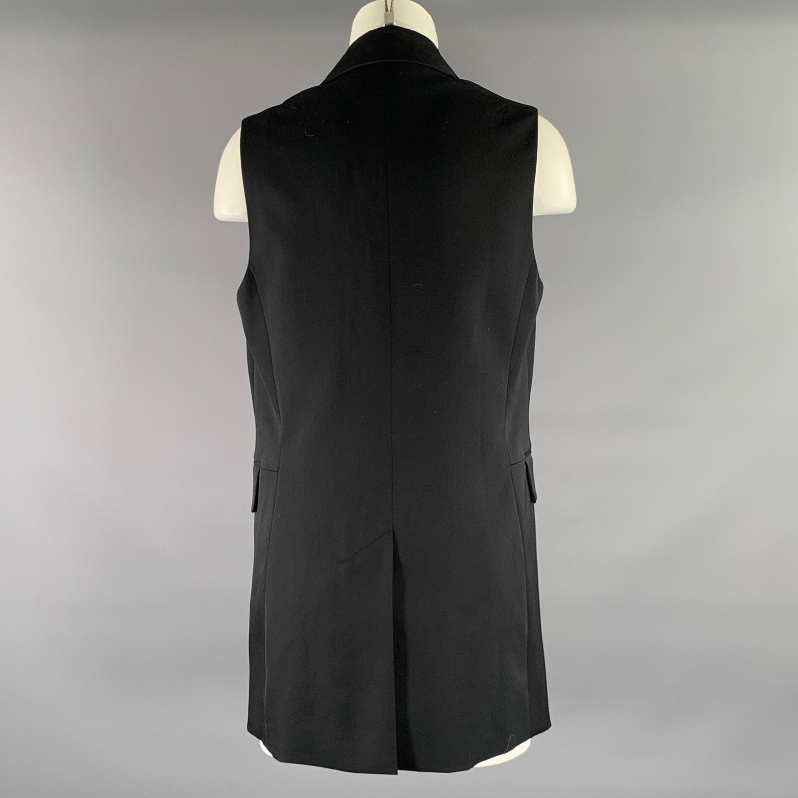 Rag & Bone RAG & BONE Size 8 Black Wool Blend Double Breasted Vest Size M / US 6-8 / IT 42-44 - 3 Thumbnail